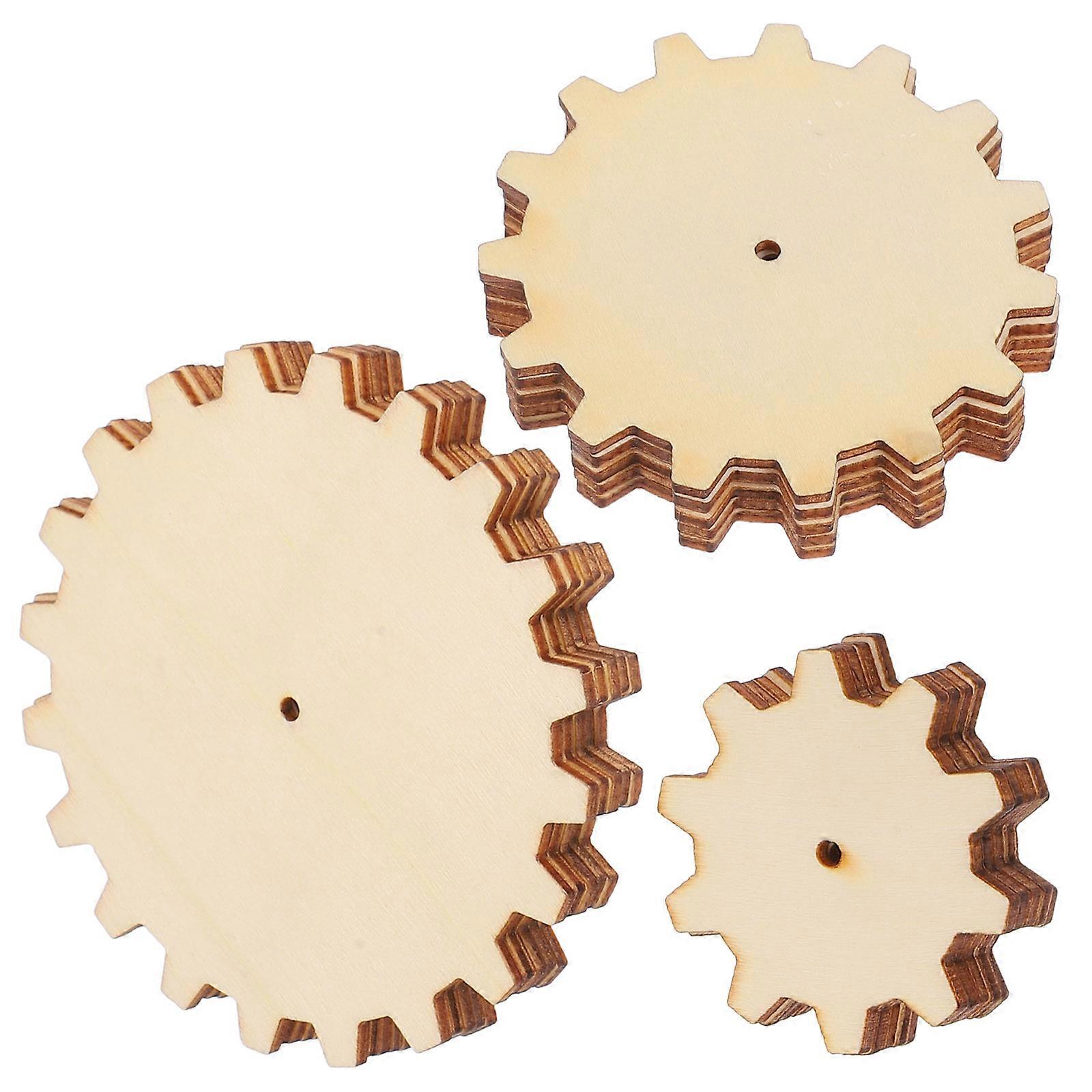 Wooden Gears Craft Set 45Pcs for Mechanical Assembly and Art