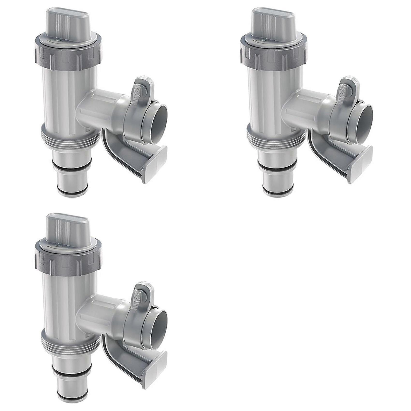 3X Pool Hose Adapter, Pool Hose Holder and Plunger Valve, Pool Replacement Parts for Above Ground Pools,B