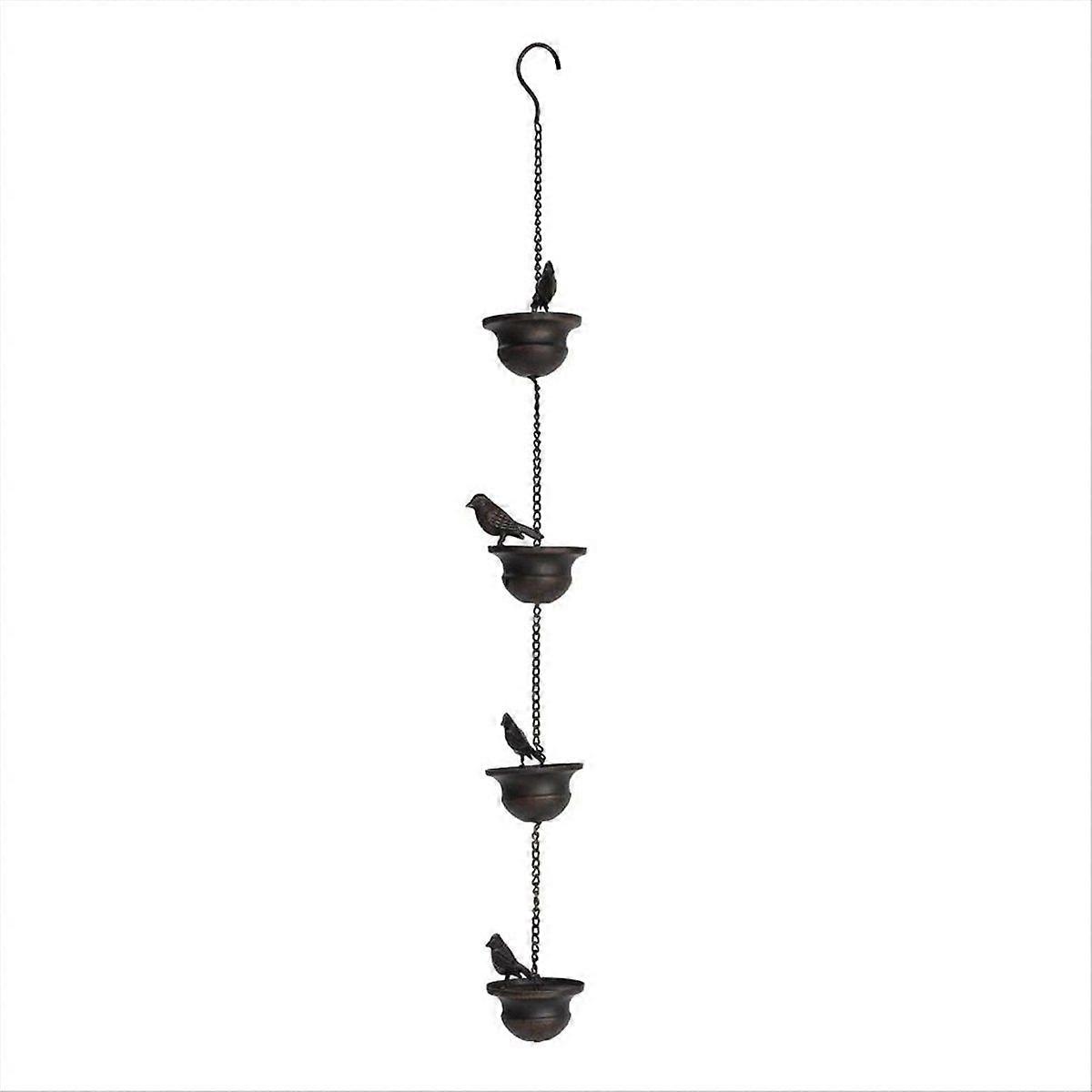 Mobile Birds on Cups Rain Chain for Outside, Rain Chains 4 Birds