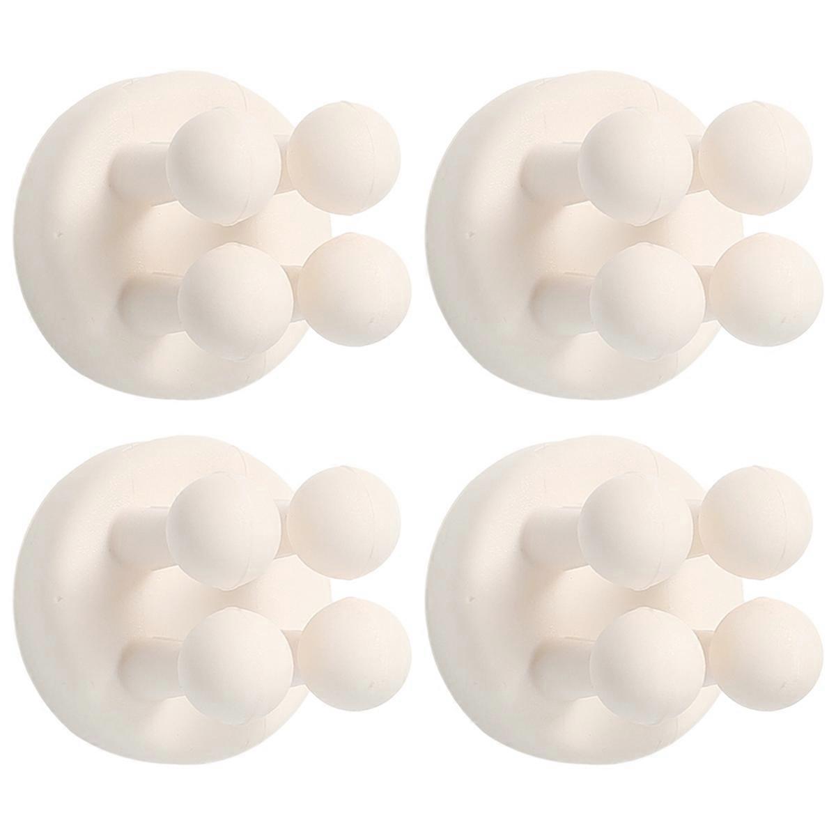 4Pcs Silicone Toothbrush Holders - Multi-Function Self Adhesive Wall Mounted Hooks for Hanging Ke A