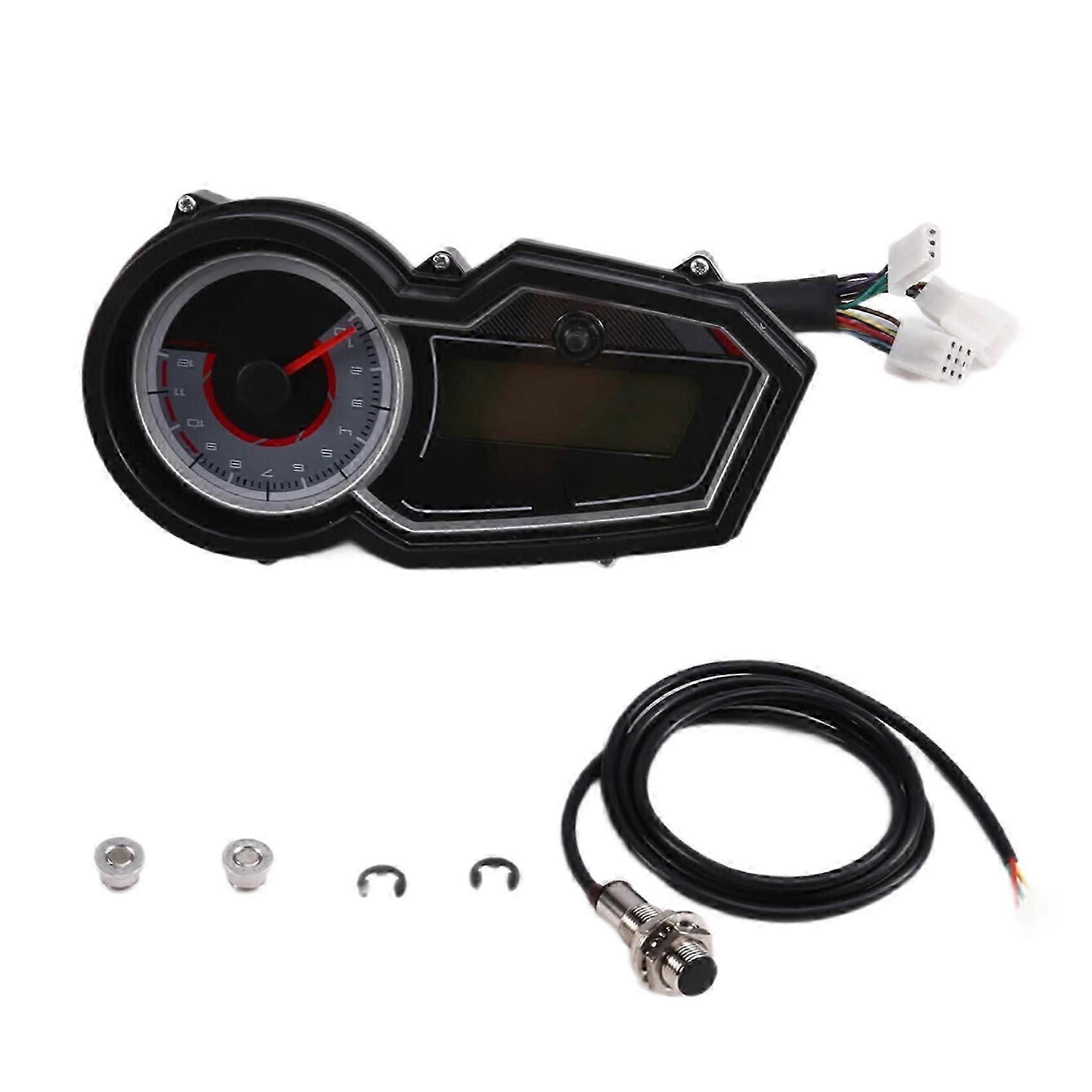 Motorcycle Lcd Digital Meter Speedometer Odometer Tachometer Gauge for 125