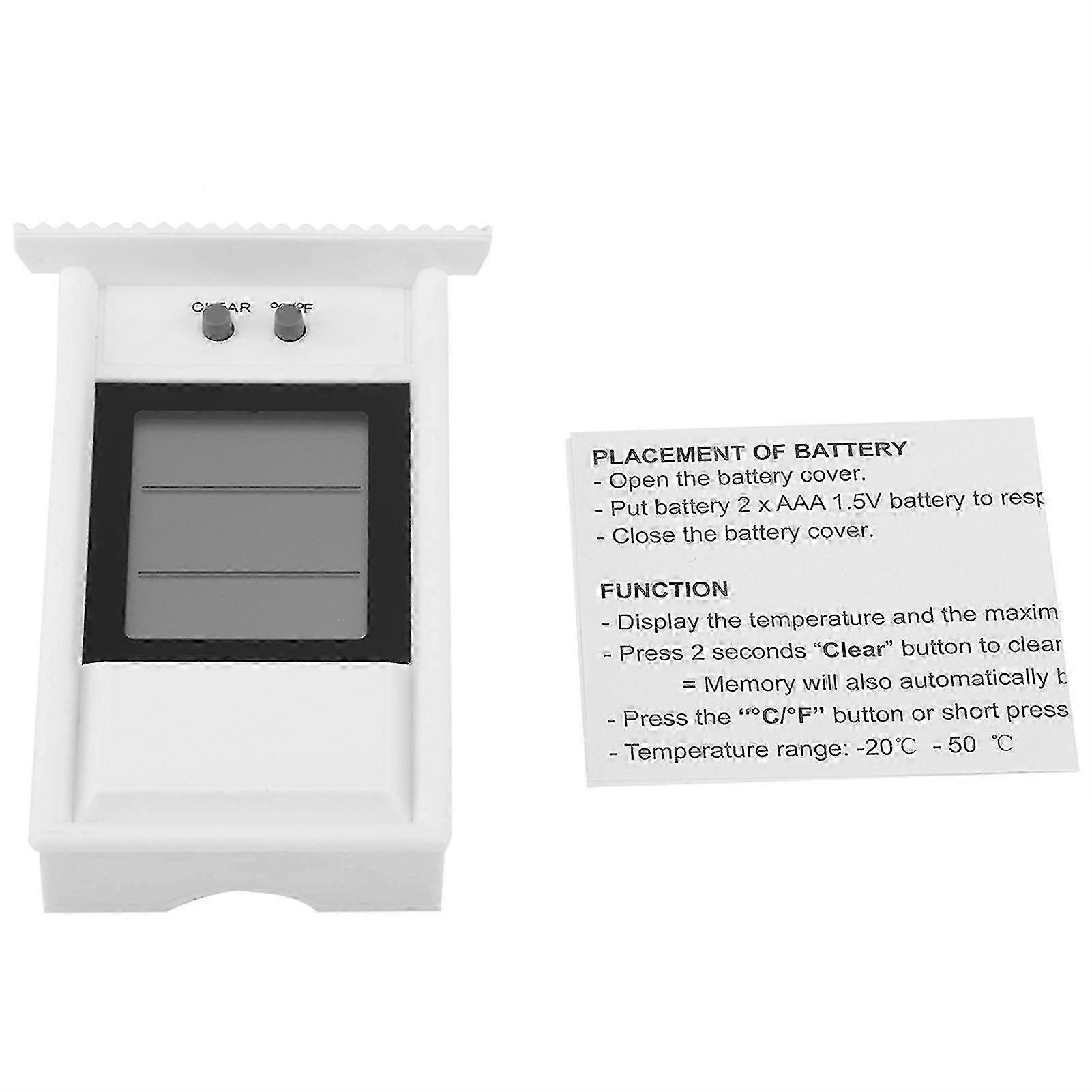 Digital Hygrometer Indoor ThermometerWaterproof tester temperature controller（White） miao4