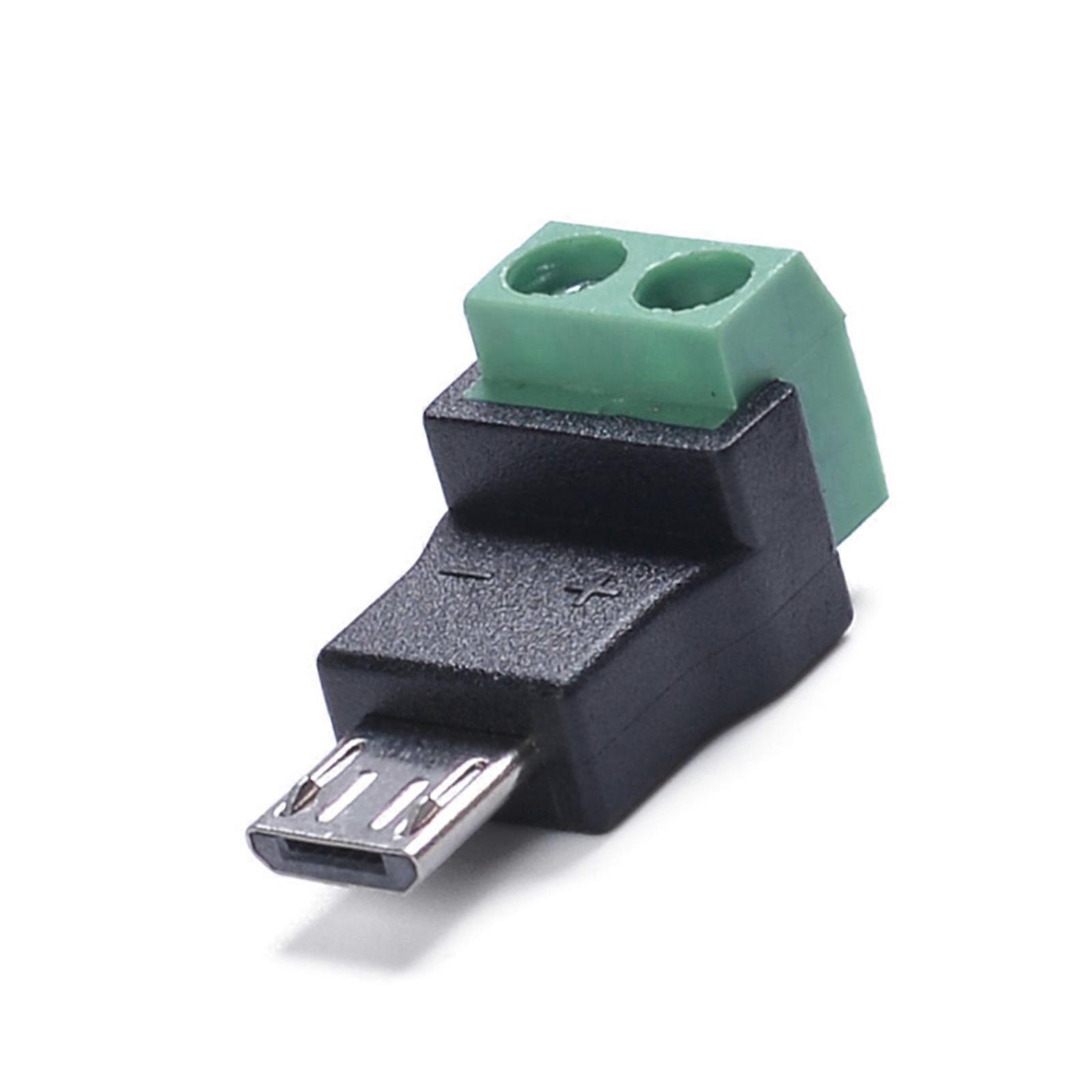 2Pin Terminals Charging Adapters With MicroUSB Plugs 5V Output Connectors For Tablets Fan Plastic Housing Multicolor