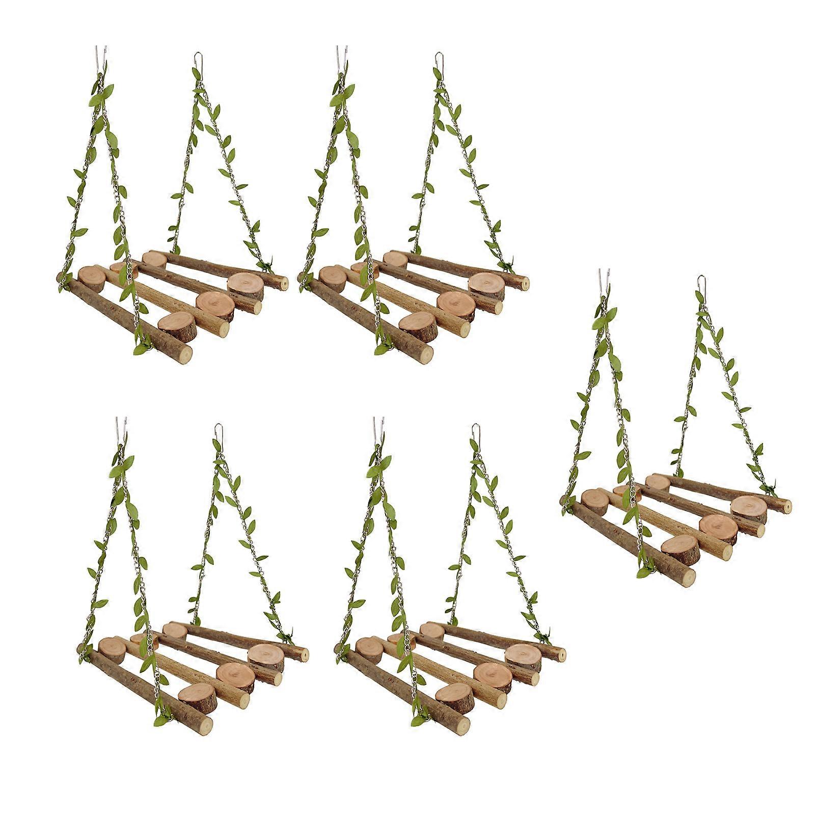 5pack Durability Bird Swing Stations Hanging Swing Stand Parrots Resting Stand for Cage Enjoyment and Relaxation Multicolor