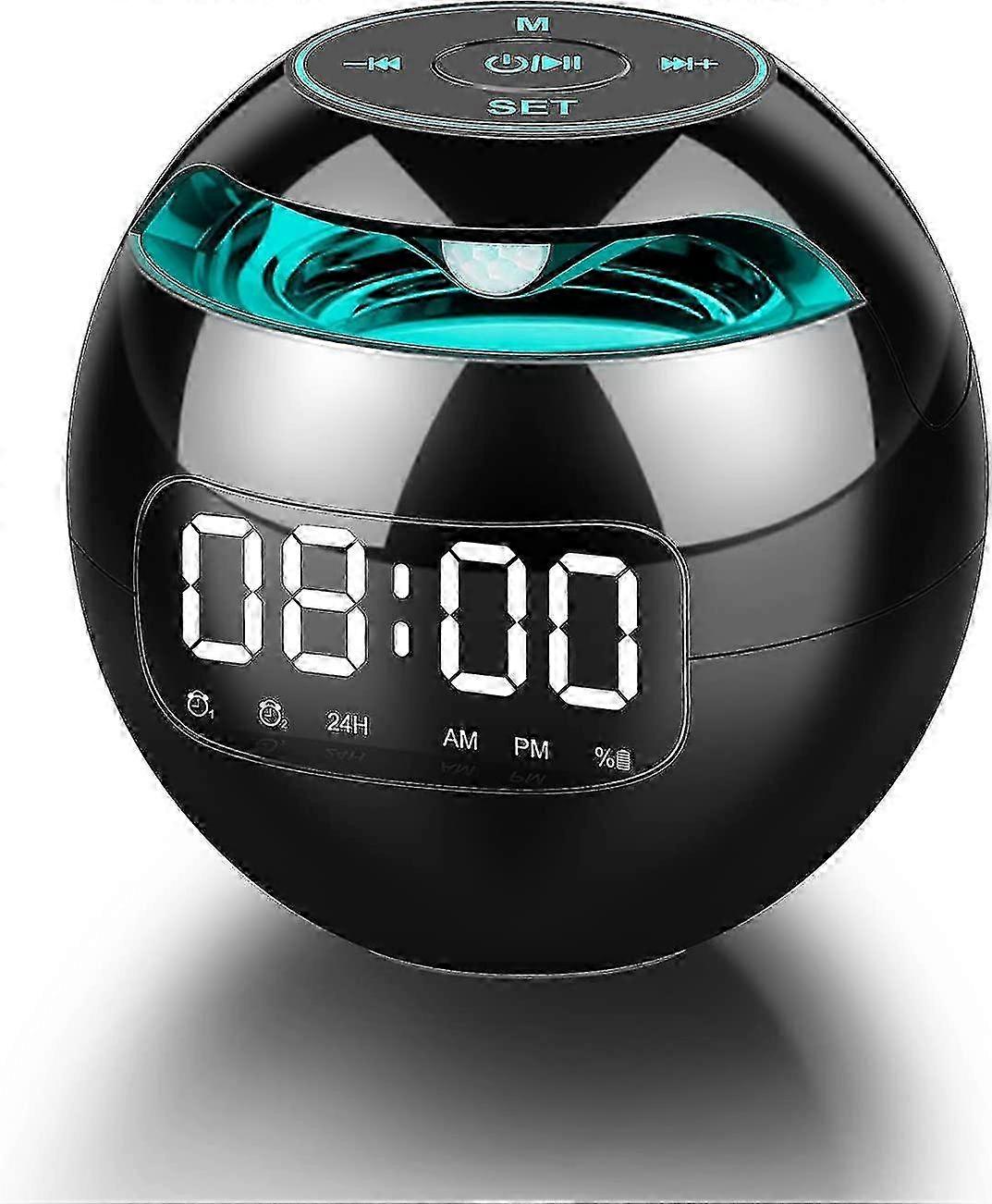 Digital alarm clock radio with dual alarms and FM for bedside