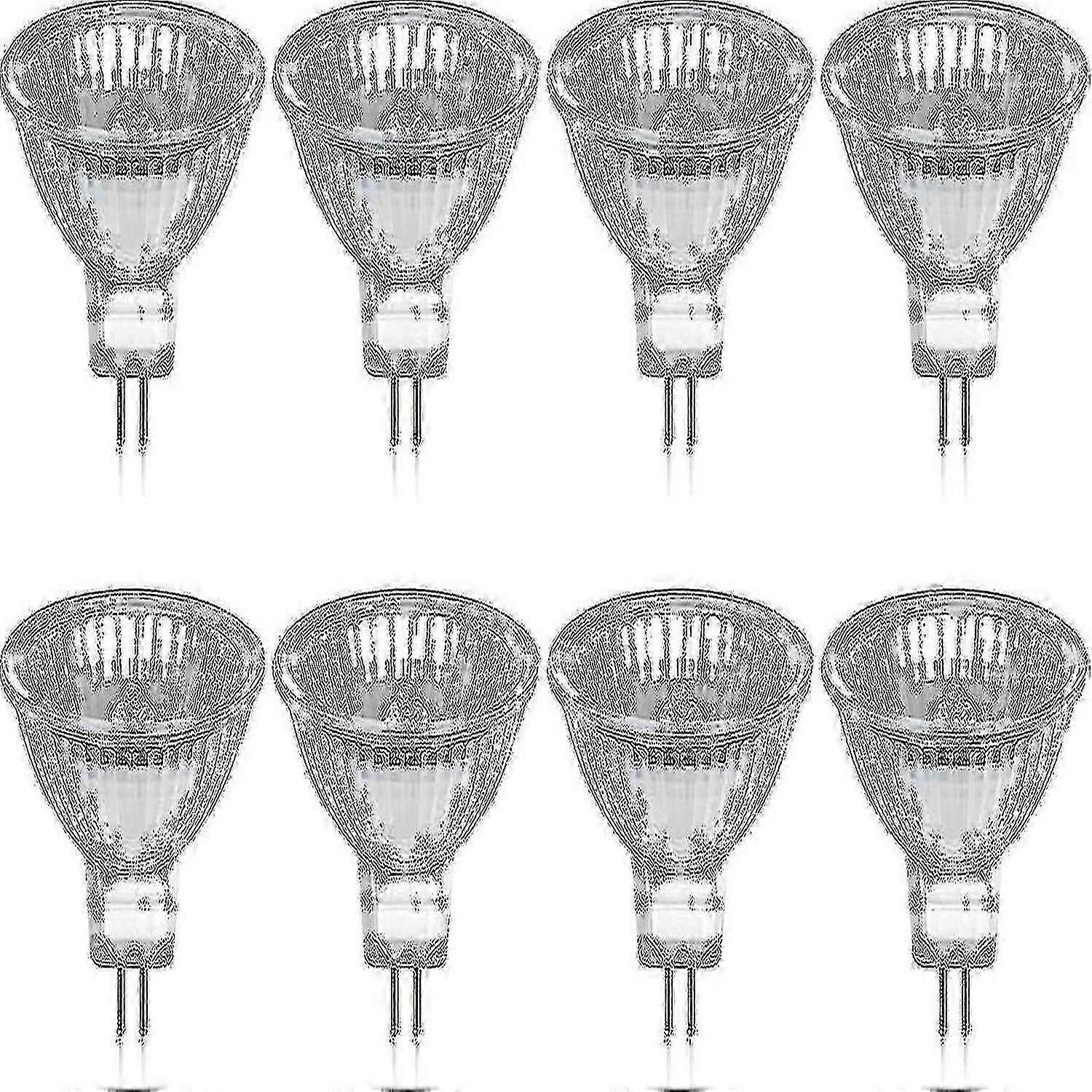 عبوة من 8 لمبات هالوجين Gu5.3 Mr16 35w 12v عكس الضوء - أبيض دافئ 2800 كيلو ، 400 لومن ، غطاء زجاجي P20250110366