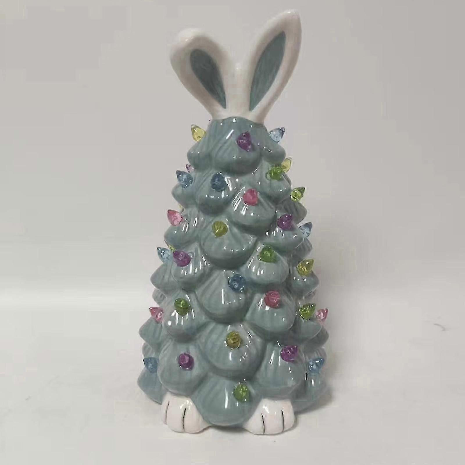 Gnome Bunny Tree Easter Ceramic Tree,light-up Bunny Gnome Easter Decorations,pink