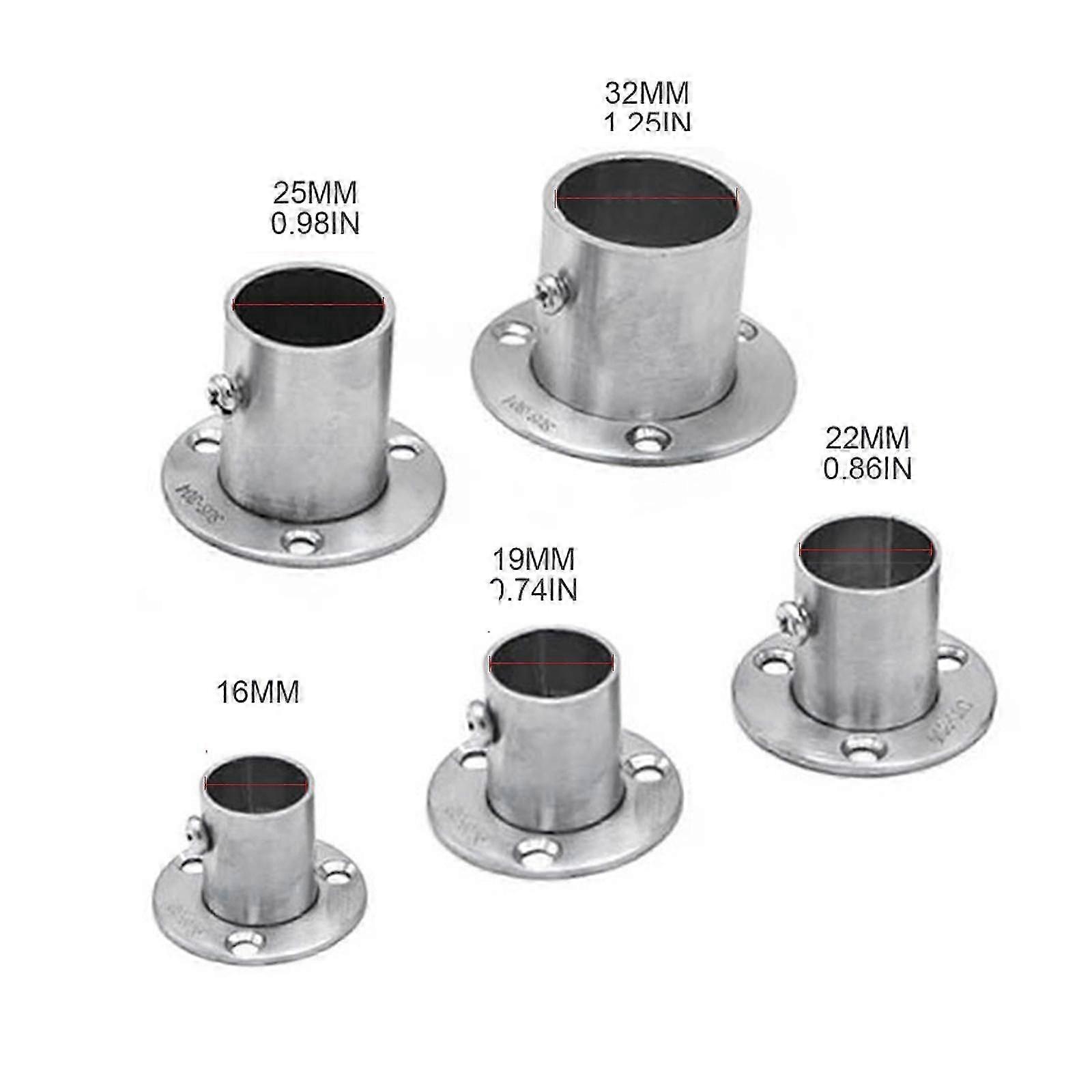 16/19/22/25/32mm الفولاذ المقاوم للصدأ خزانة خزانة السكك الحديدية دعم خزانة قضيب شفة قوس قضيب الملابس قضيب للمقعد شماعات حامل الأنابيب