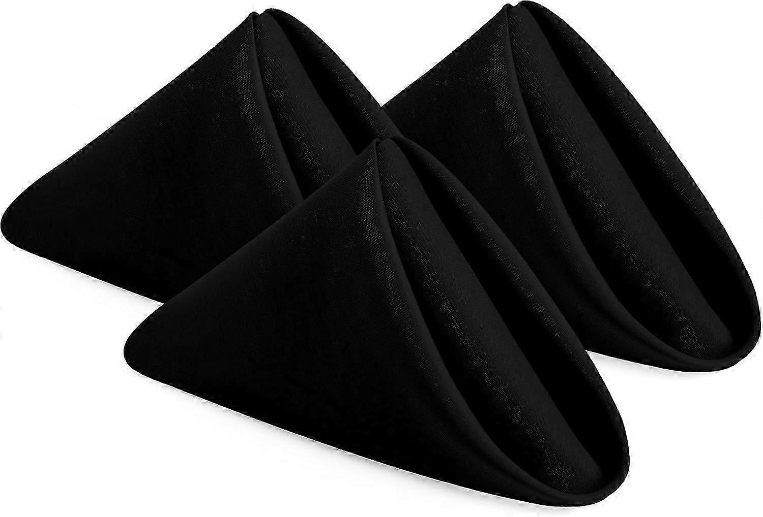 Paquet de 12 serviettes de table noires pour la collection de linge de table de luxe