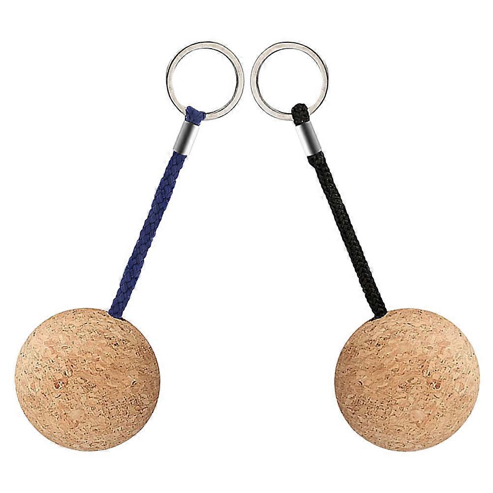 Assorted Color Wood Ball Keychain for Outdoor Adventures with 2Pcs Floating