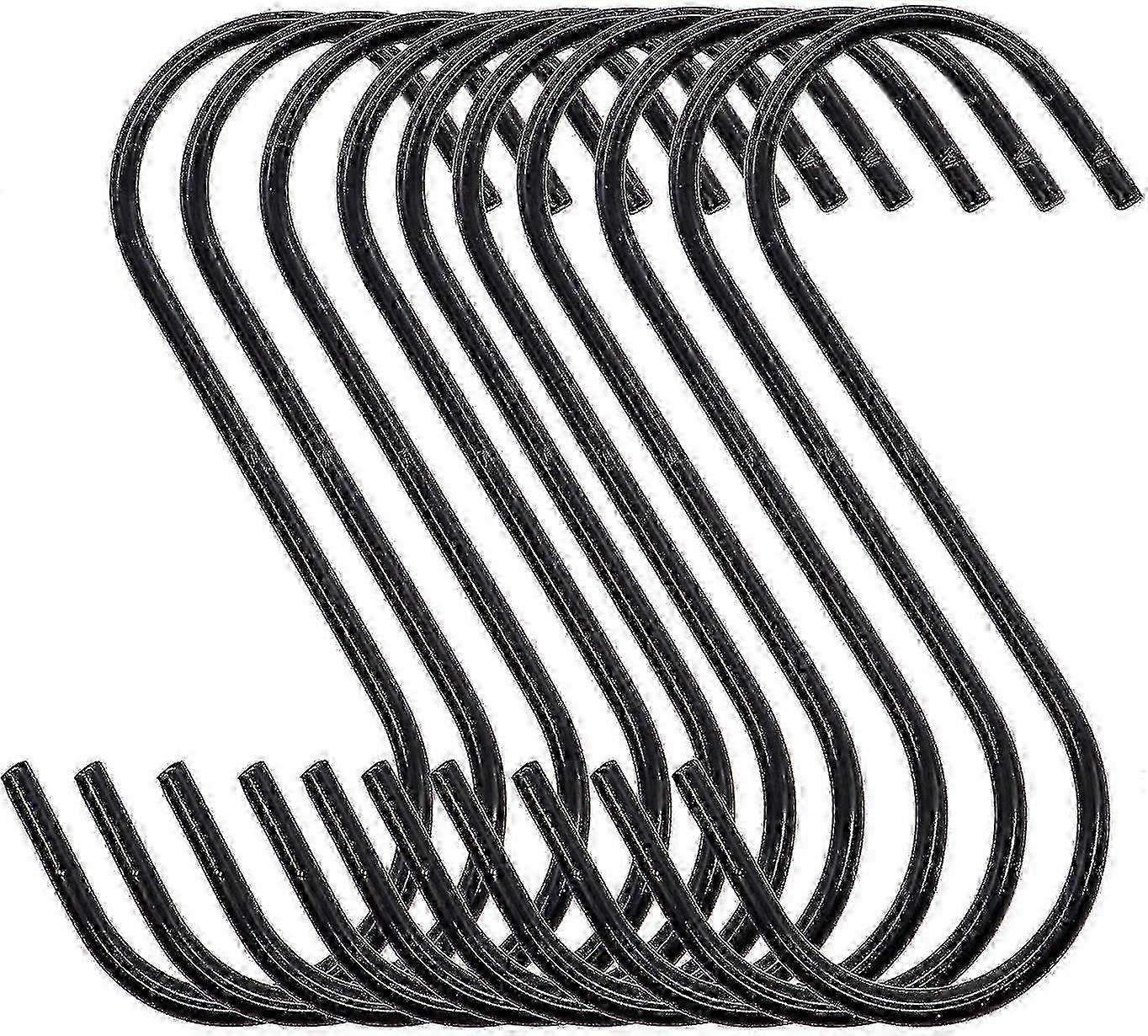 10pcs Multi-purpose Black Iron S Hooks Clothing Shop Hooks Multi-purpose Household Hooks S Type