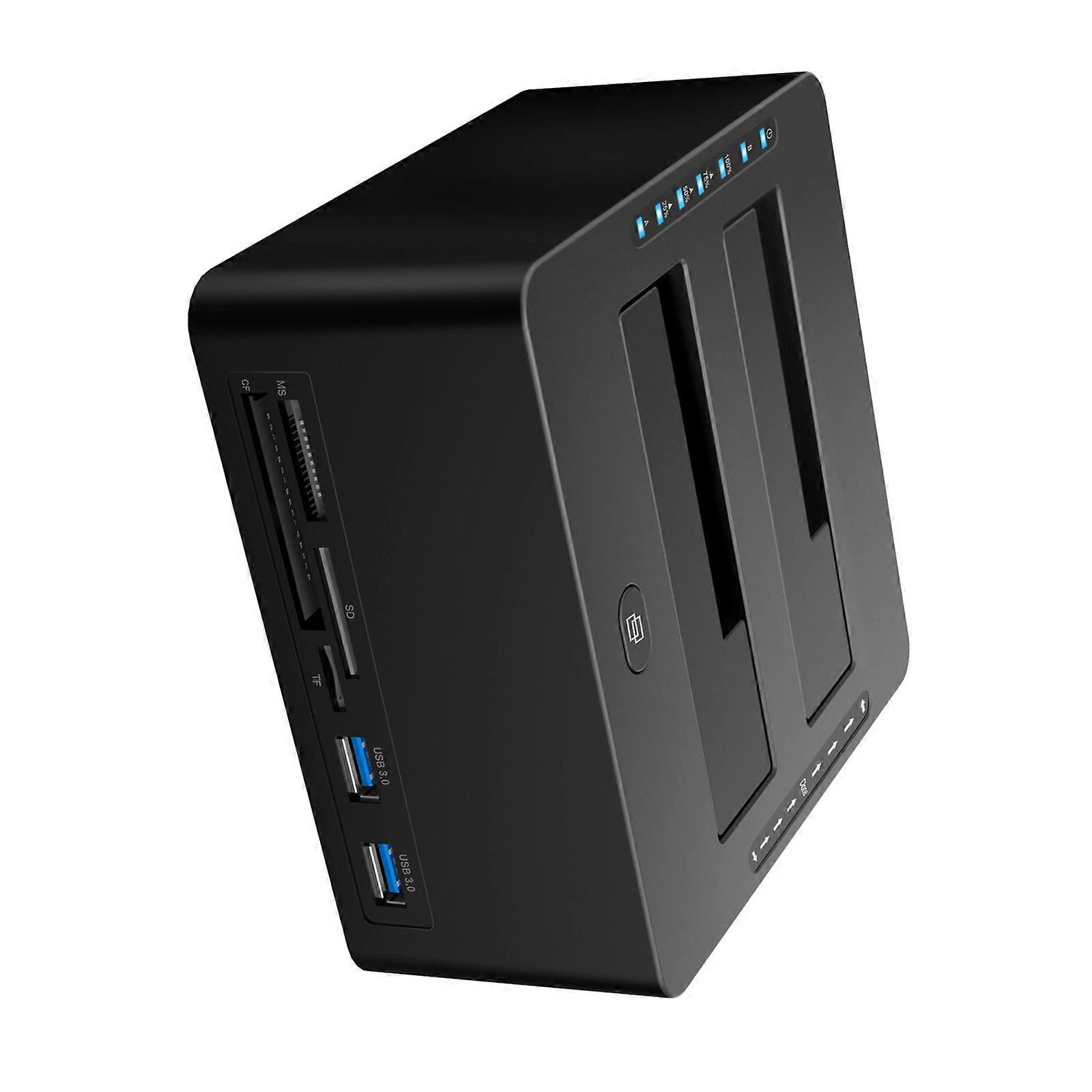 Hard Drive Docking Station USB3.0 Docking Station for 2.5inch 3.5inch SSDs Double Bay Support Offline Clone Multicolor