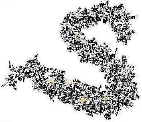 2 Artificial Tea Rose Garland With Ivy Leaf Simulation(champagne)