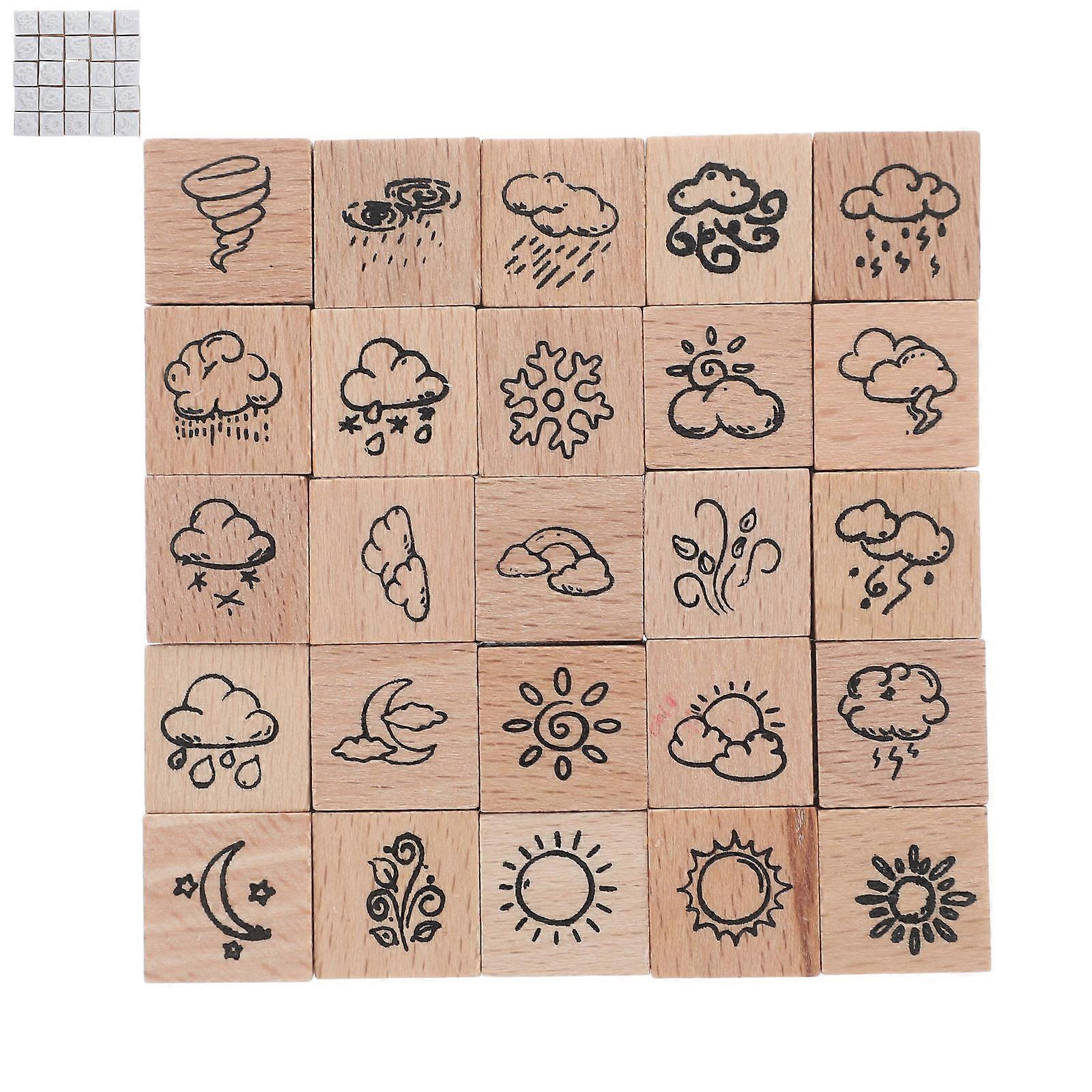 Vintage Weather Diary Stamp Set For Crafters Journaling Creative 2.50X1.80X1.80CM Easy To Use 1 Set