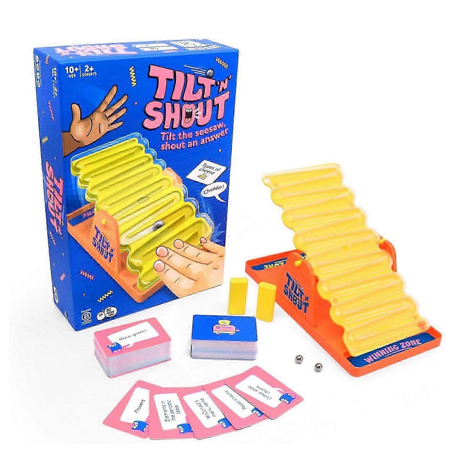 Tilt 'n' Shout Board Game - Interactive Tilt & Shout Quiz Game 2025 New Family Board Game for Adults Kids