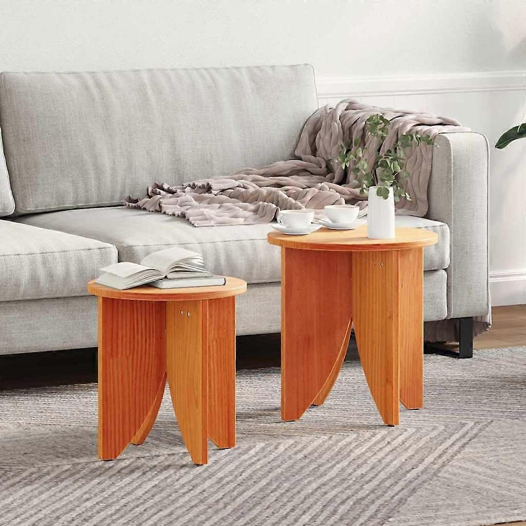 Couchtisch 2 pcs Wachsbraun