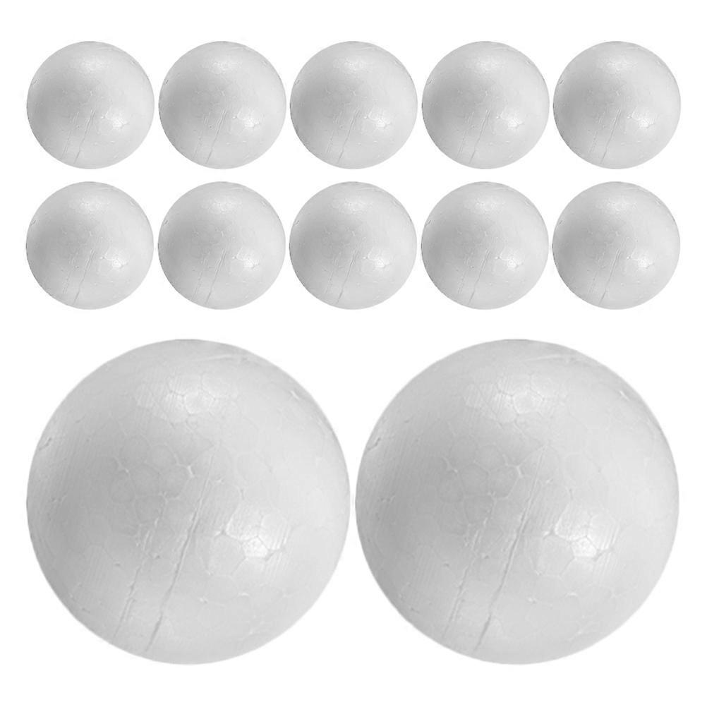 Versatile 12 Pcs White Foam Balls Round Solid Shape For DIY Decorations 7cm Diameter Suitable For Various Crafting Activities