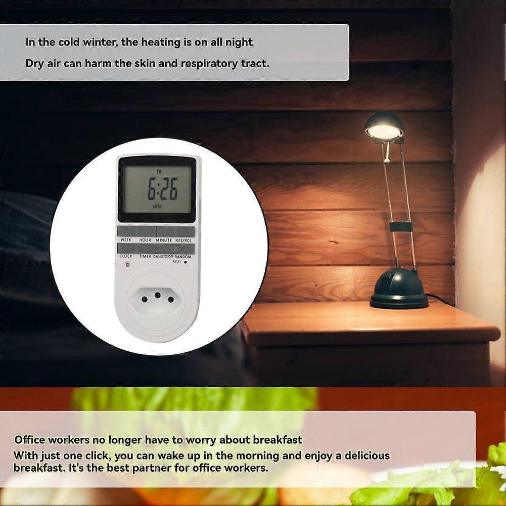 Intelligent Digital Temperature Controller BR Switch Socket LCD Display Indoor Timing Power Switch 250V 50Hz