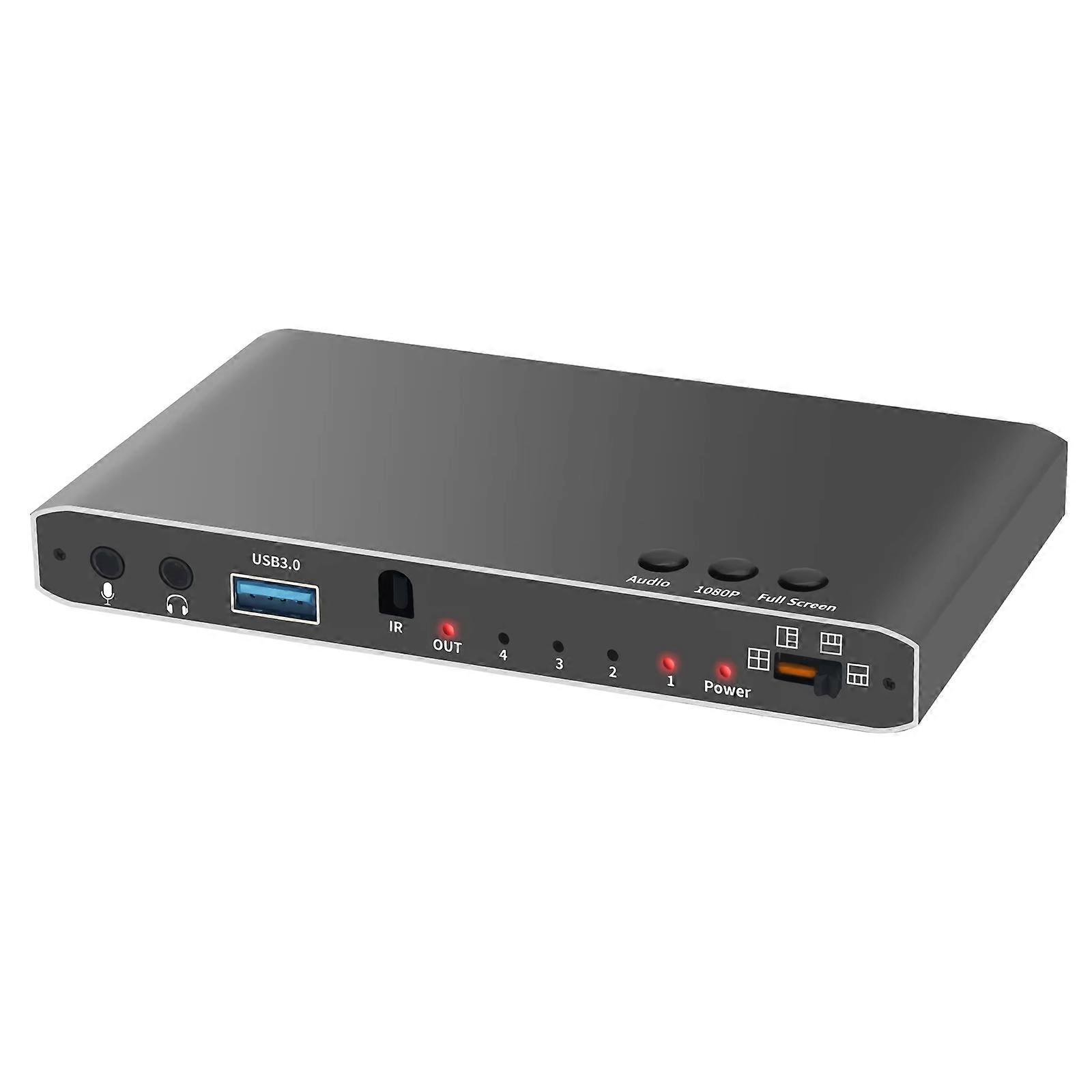 4 input Video Capture Card Smooth Video Capture and Streaming Switcher Separator Remote Controlled for Various Device Multicolor