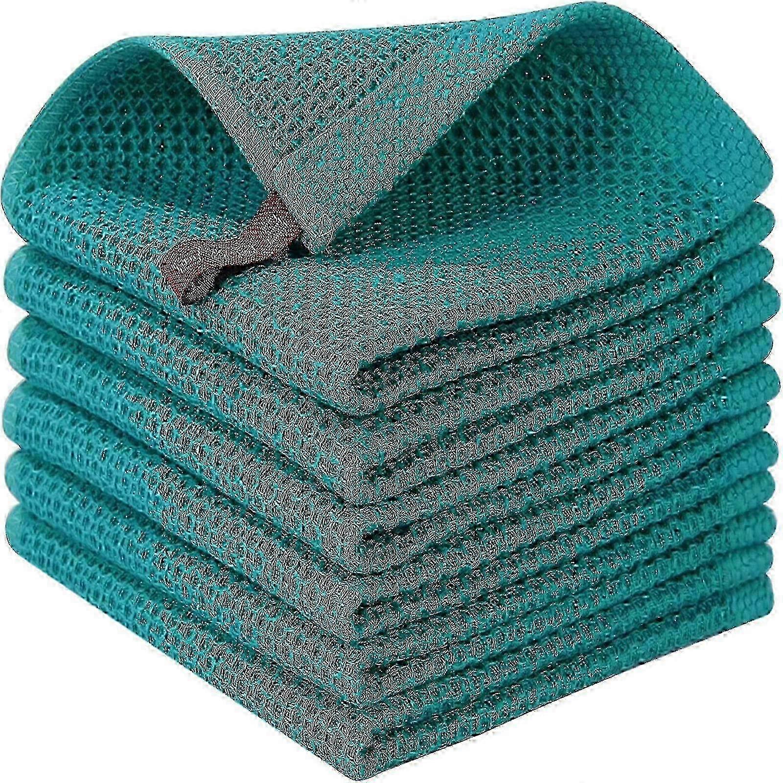 Cotton dishcloths for kitchen 6-pack terry cloth with loop