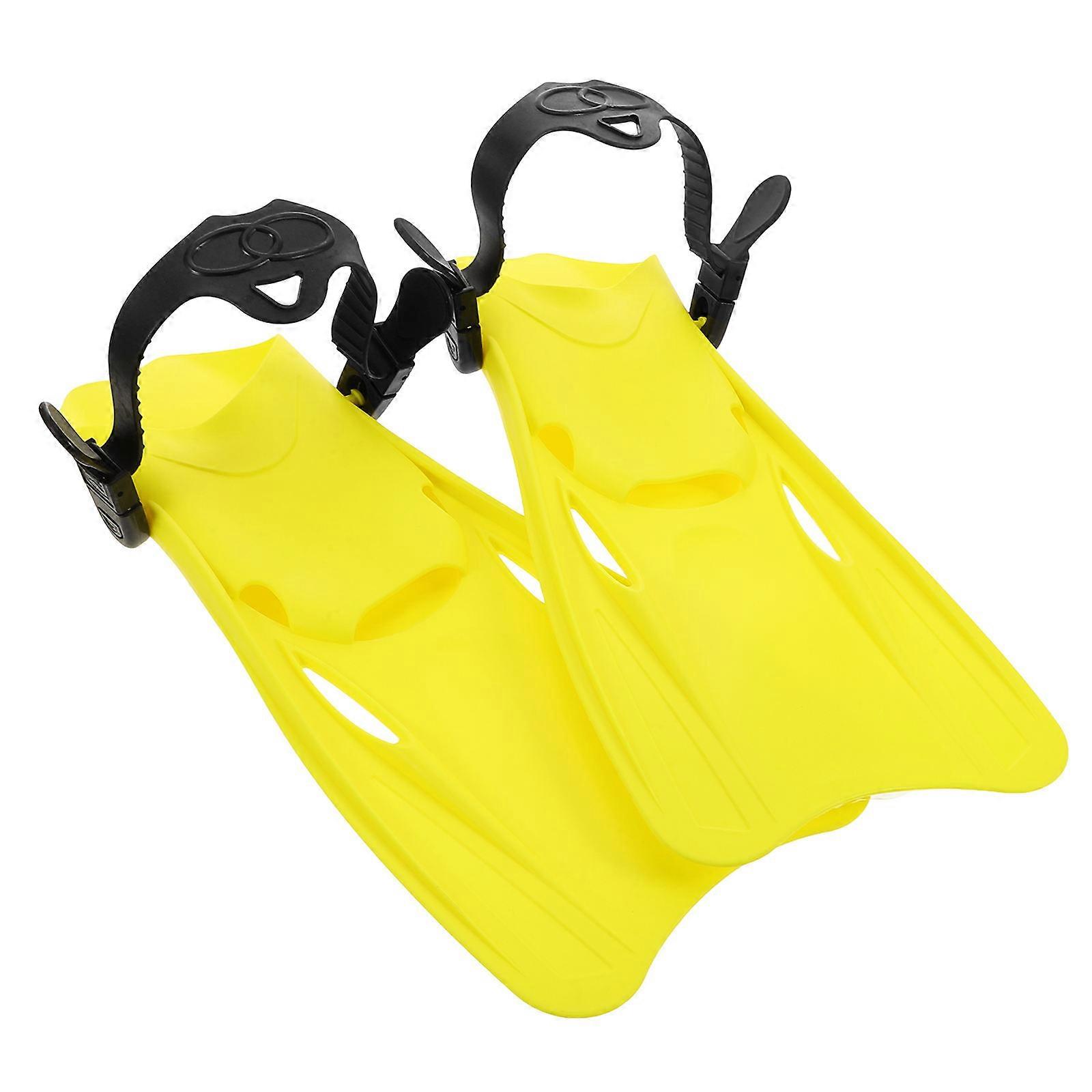 Diving Flippers for Diving Use 1Pair Comfortable Yellow Snorkeling Fins