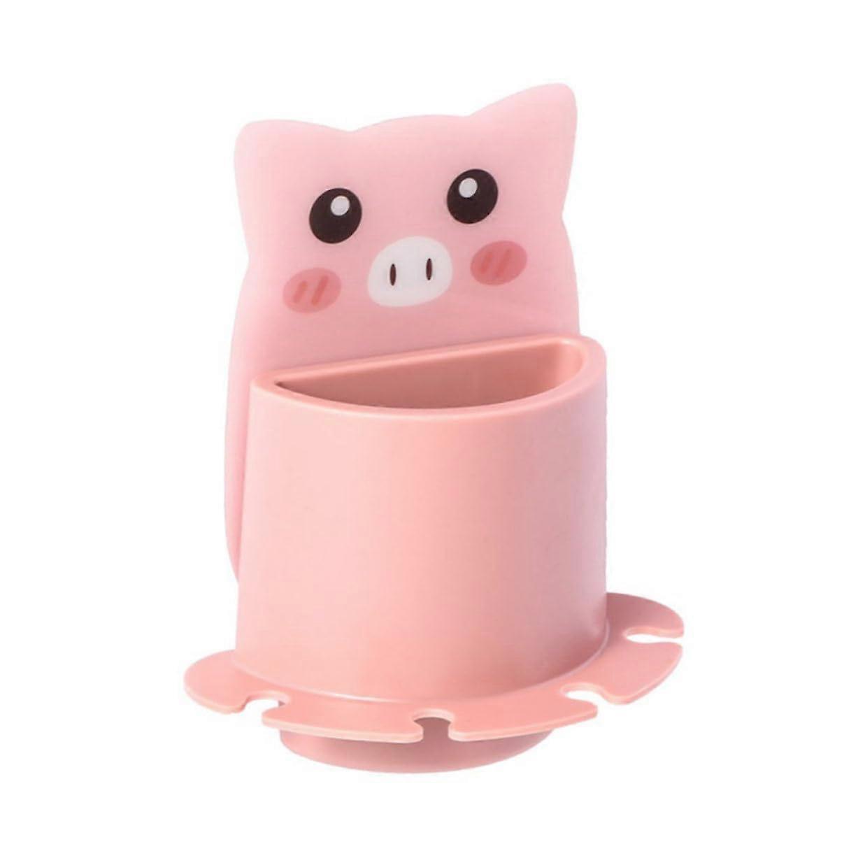 WallMounted Bathroom Storage Shelf with SelfAdhesive Toothbrush and Toothpaste Holder Organizer