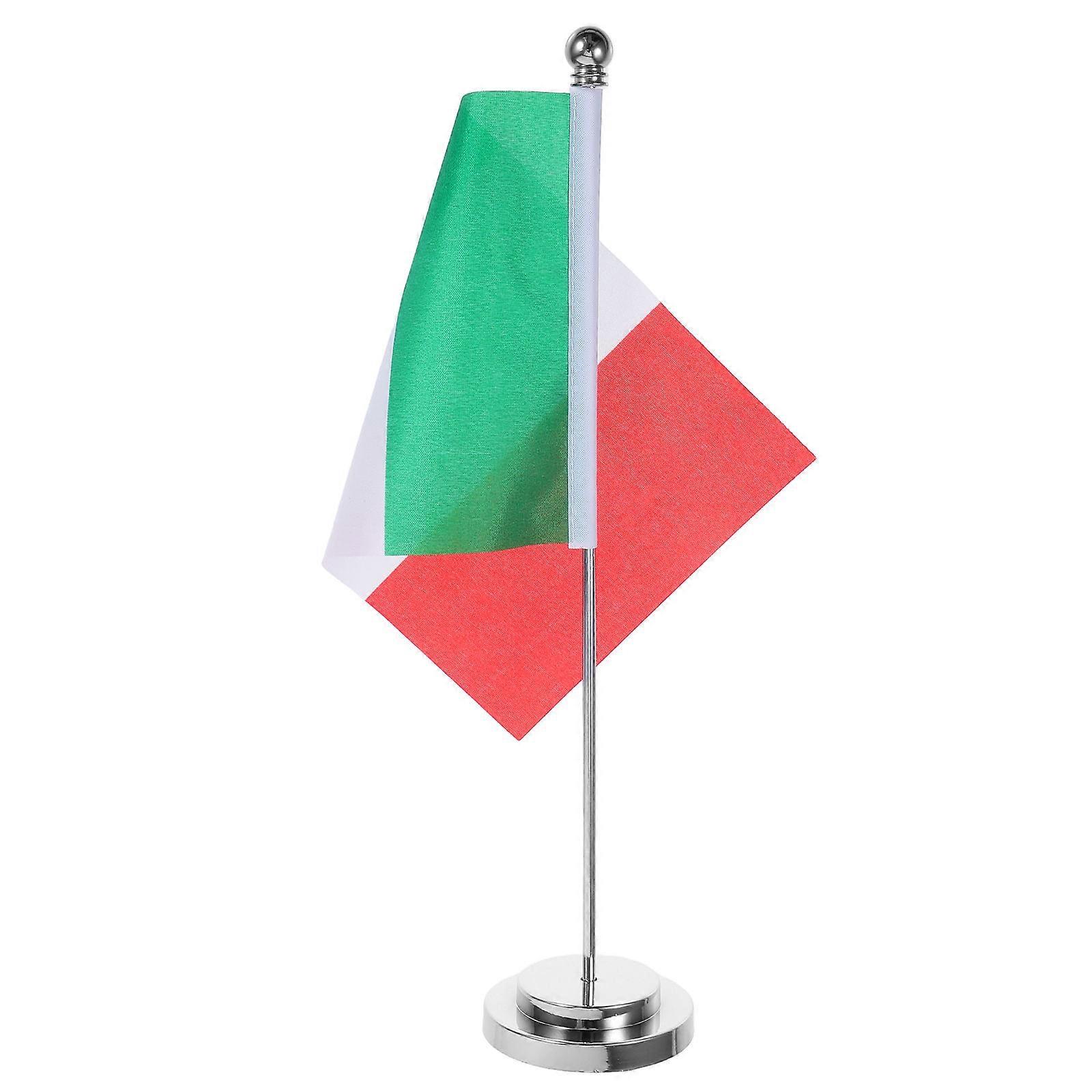 Italian Flag Mini Table Decoration with Stand for Desktop Display