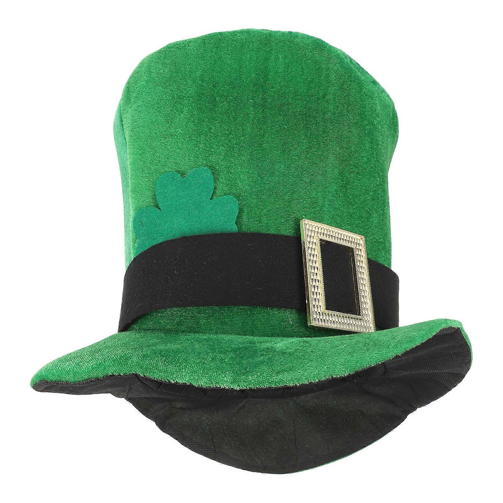 St Patricks Top Hat for Adults with Shamrock