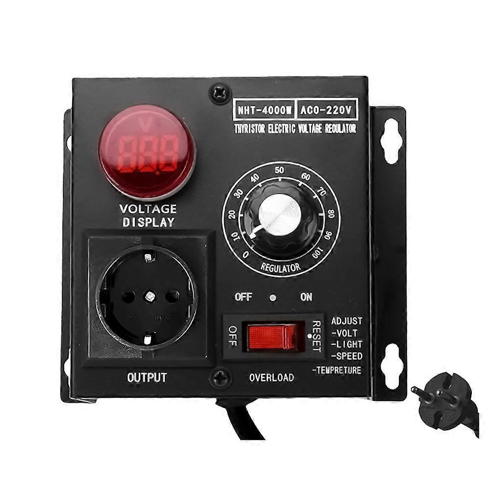 SCR Voltage Regulator,AC230V 4000W Electric Voltage Regulator,Power Regulator,Adjustable Motor Speed Controller,EU Plug