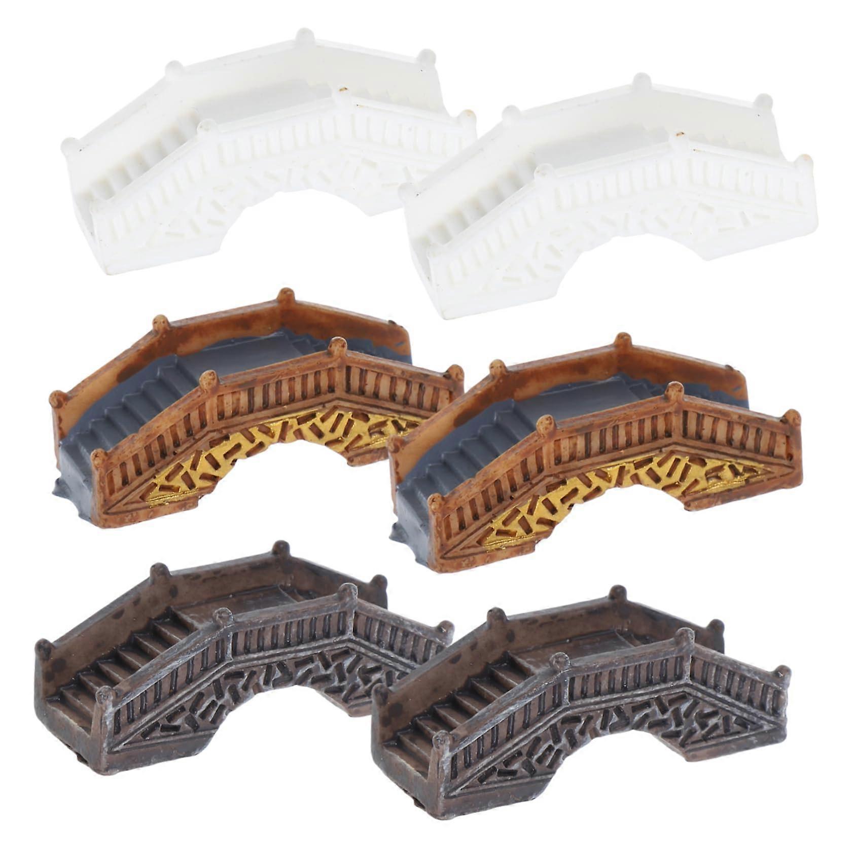 Miniature Garden Bridge Set of 6, Durable Resin Mini Arch for Fairy Garden and Micro Landscape Decor