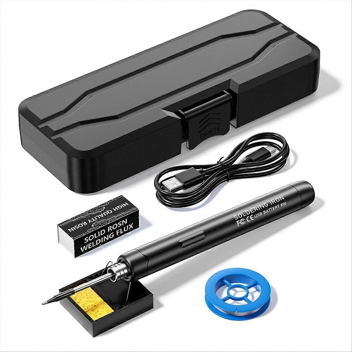 5V Micro-USB Soldering Iron Kit,with Battery Black