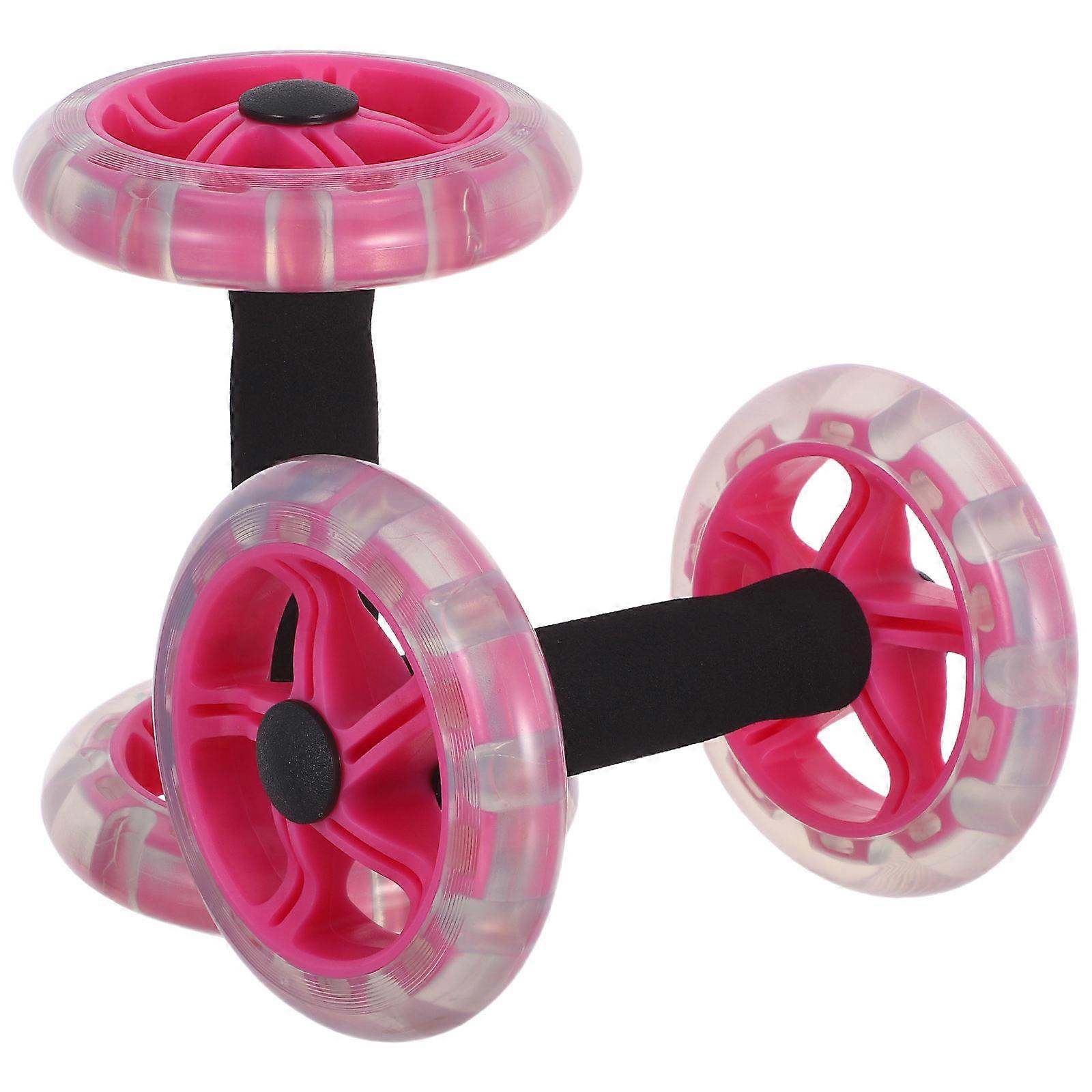 Pink Double Wheel Ab Wheel Roller for Core Workout 2Pcs Home Exercise