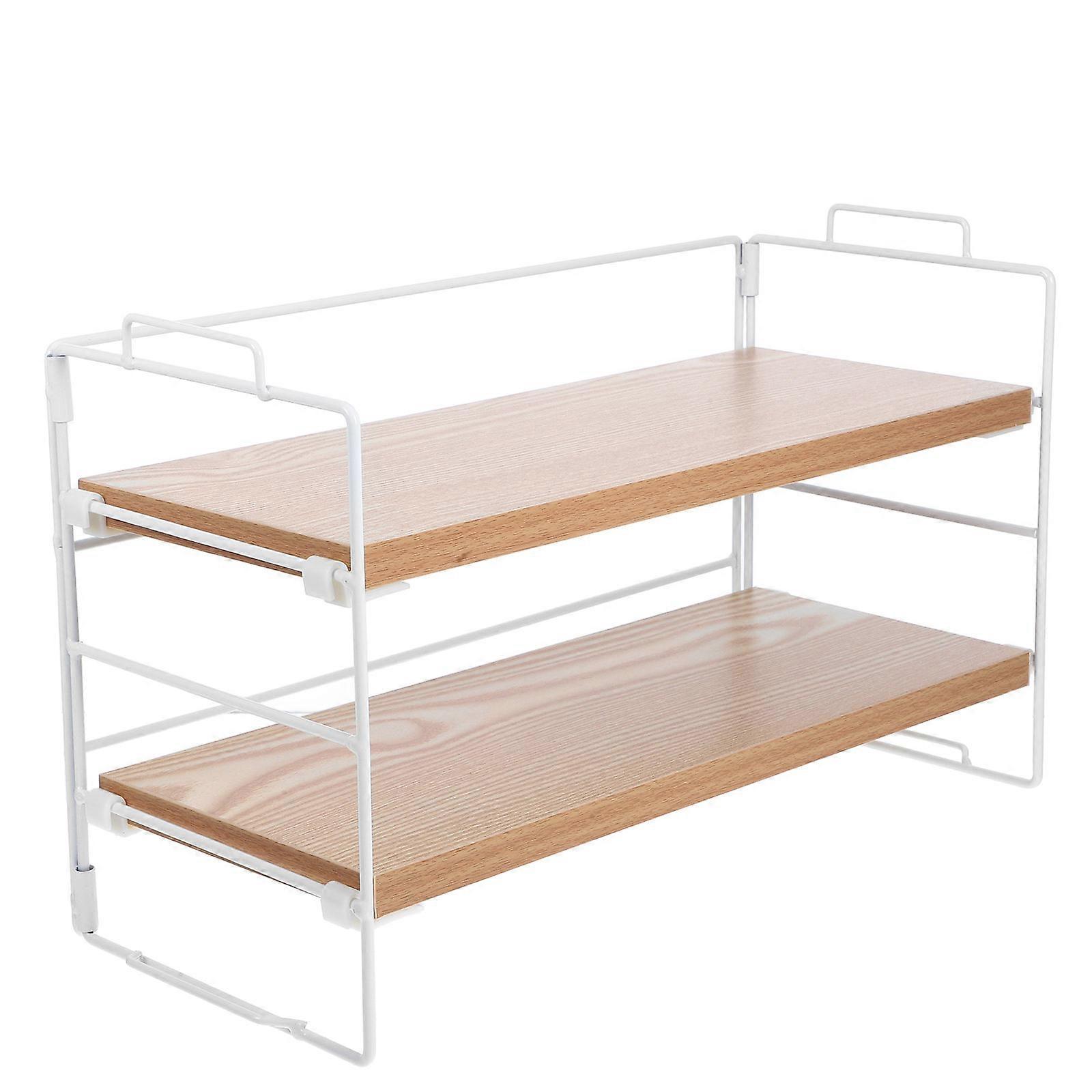 Multipurpose Double Layer Bookshelf for Storage 2-Tier Desktop Organizer