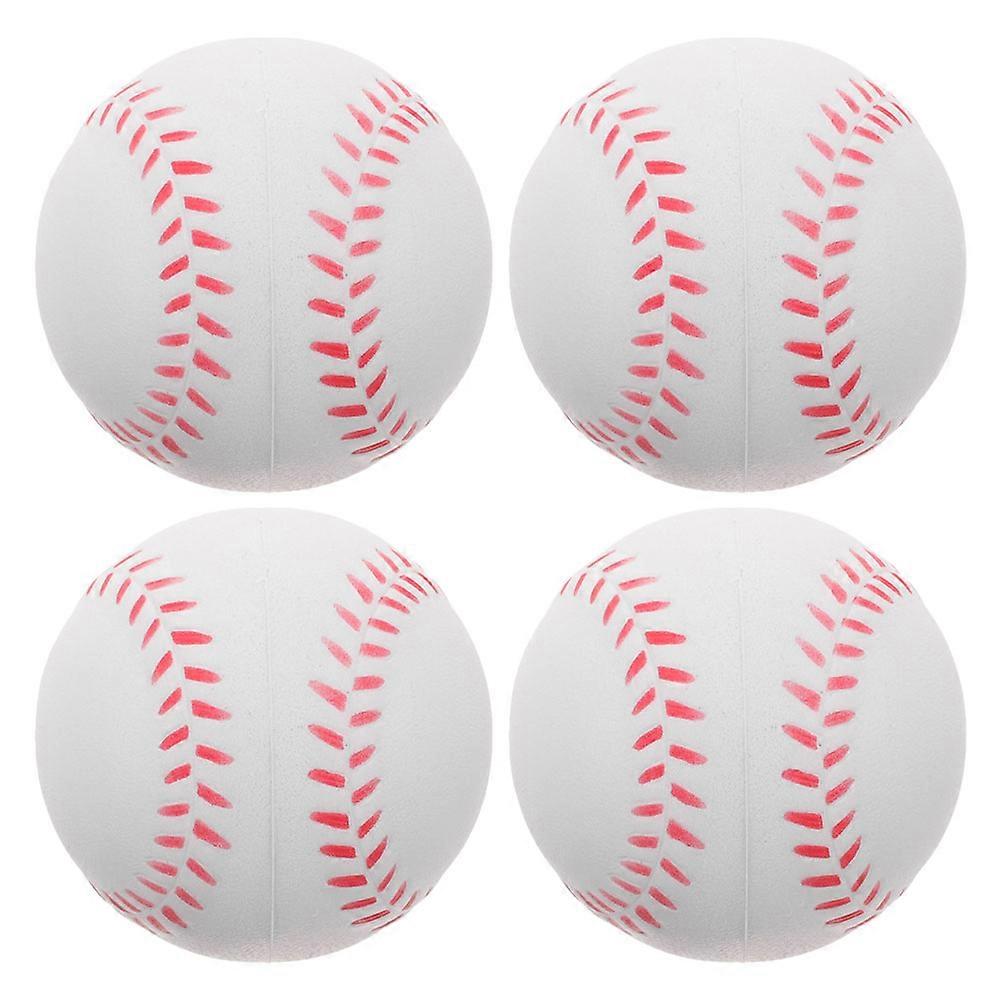 White PU Baseballs for Practice Lightweight and Durable Designed for Children and Beginners 4 Pieces