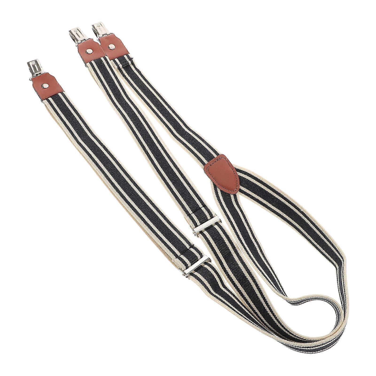 Adjustable Elastic Mens Suspender with Clips for Suit Pants Durable