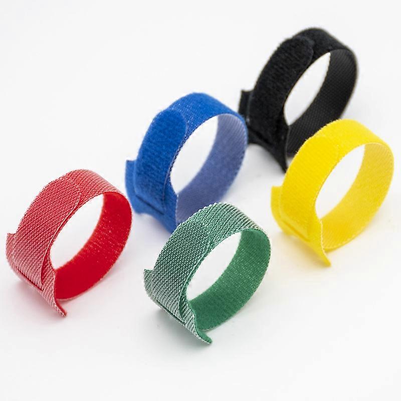 Black Releasable Cable Ties Nylon Loop and Hoop Fastener Tape Cord Straps Wire Organizer Multi-Purpose Bundling Wrap Tie