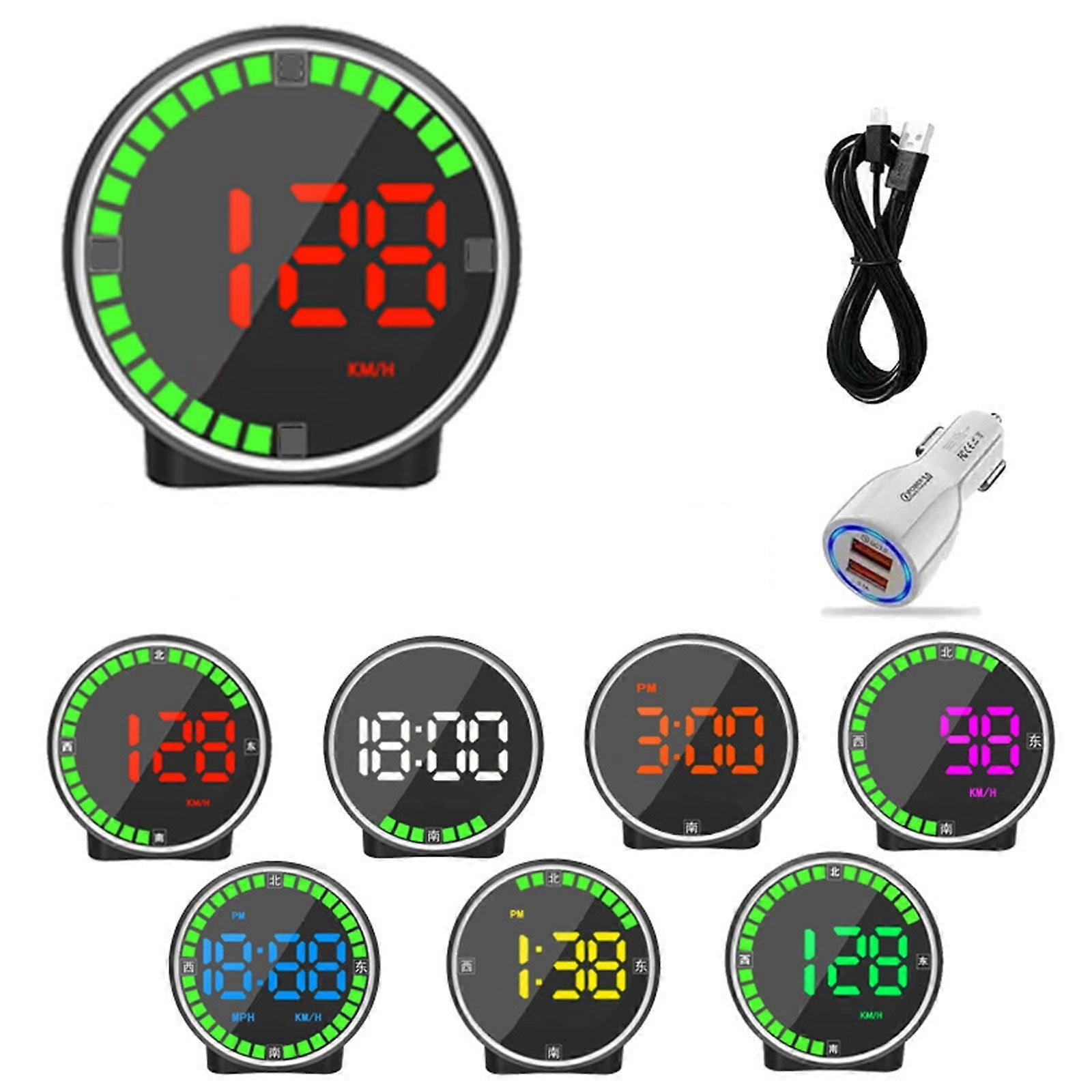 Apmemiss HUD for Cars, Speedometer Display with Compass, Overspeed Alarm, KM-Mile Switch, Plug and Play, compatible with all vehicles