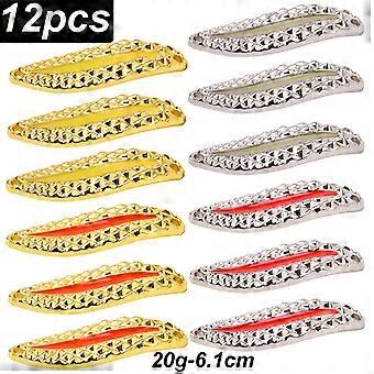 12 pi��ces Spinner en m��tal cuill��re leurres de p��che 20g 15g 10g 7g appat dur bruit lumineux Paillette appat artificiel petites paillettes