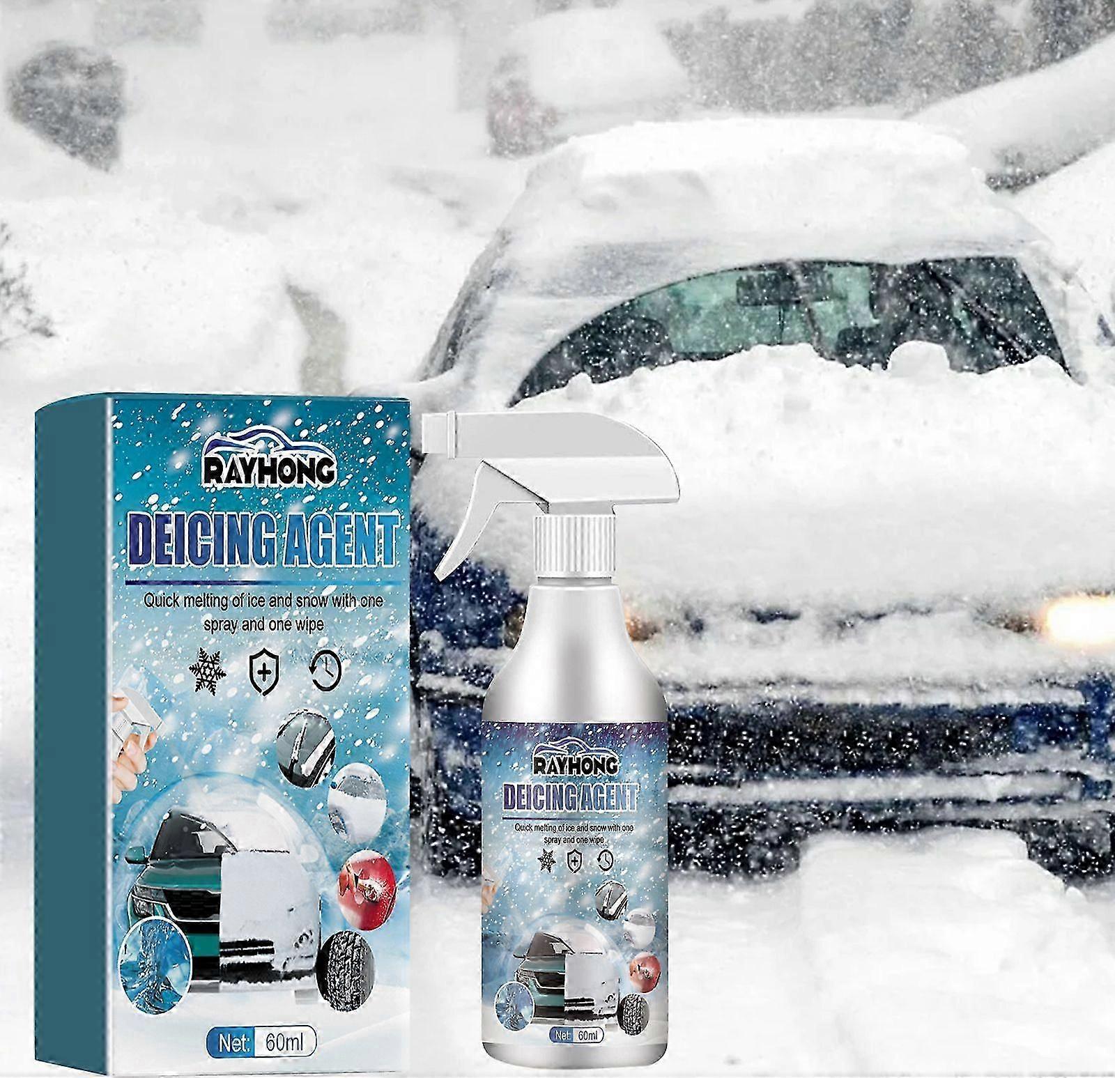 Fast Acting Snow Melt Spray for Car Windshields - Deicer & De-icing Agent with Hydrophobic Protection, 60ml | Quickly Removes Frost, Ice, Snow & Prote