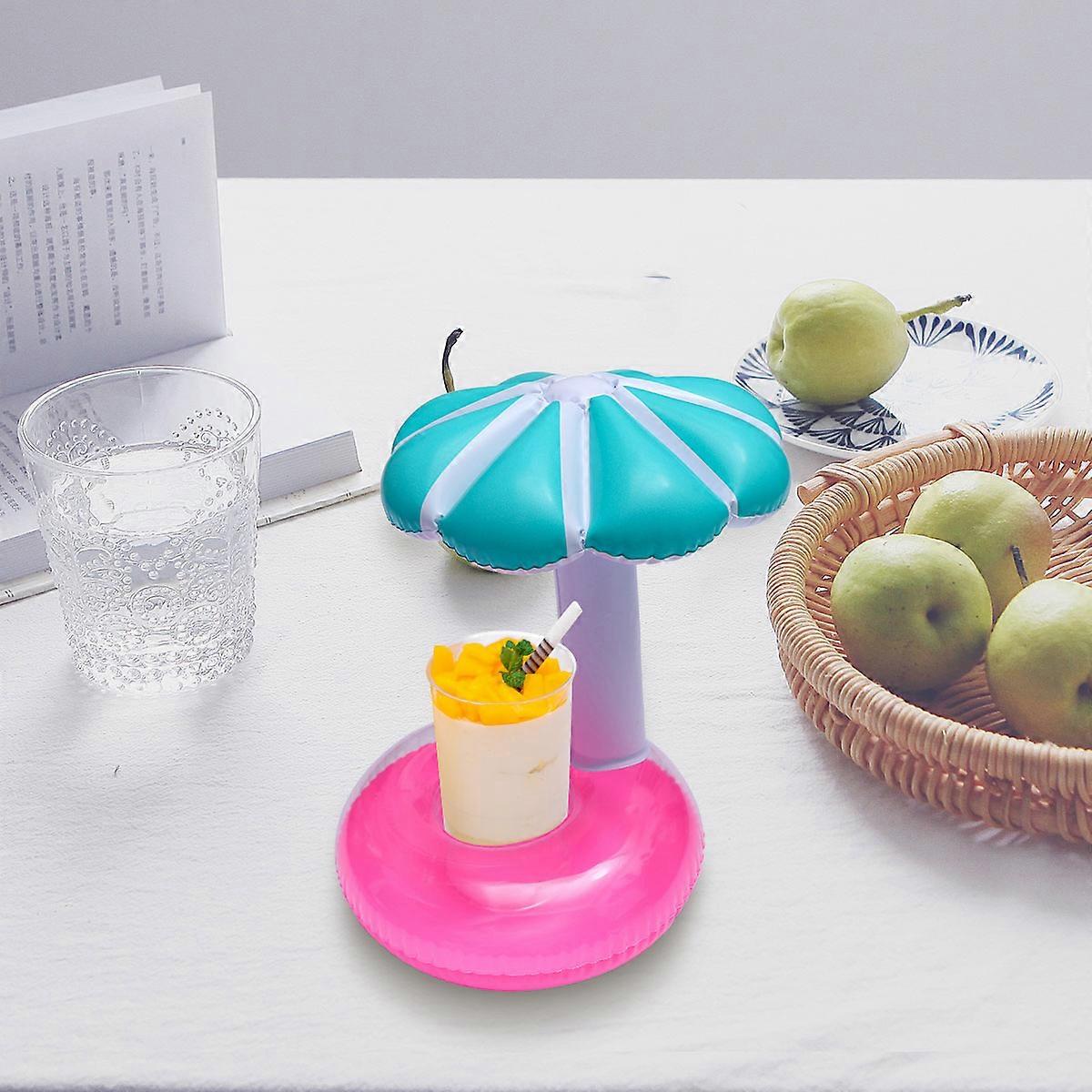 Floating Cup Holder Blue PVC Inflatable for Children Use 2Pcs