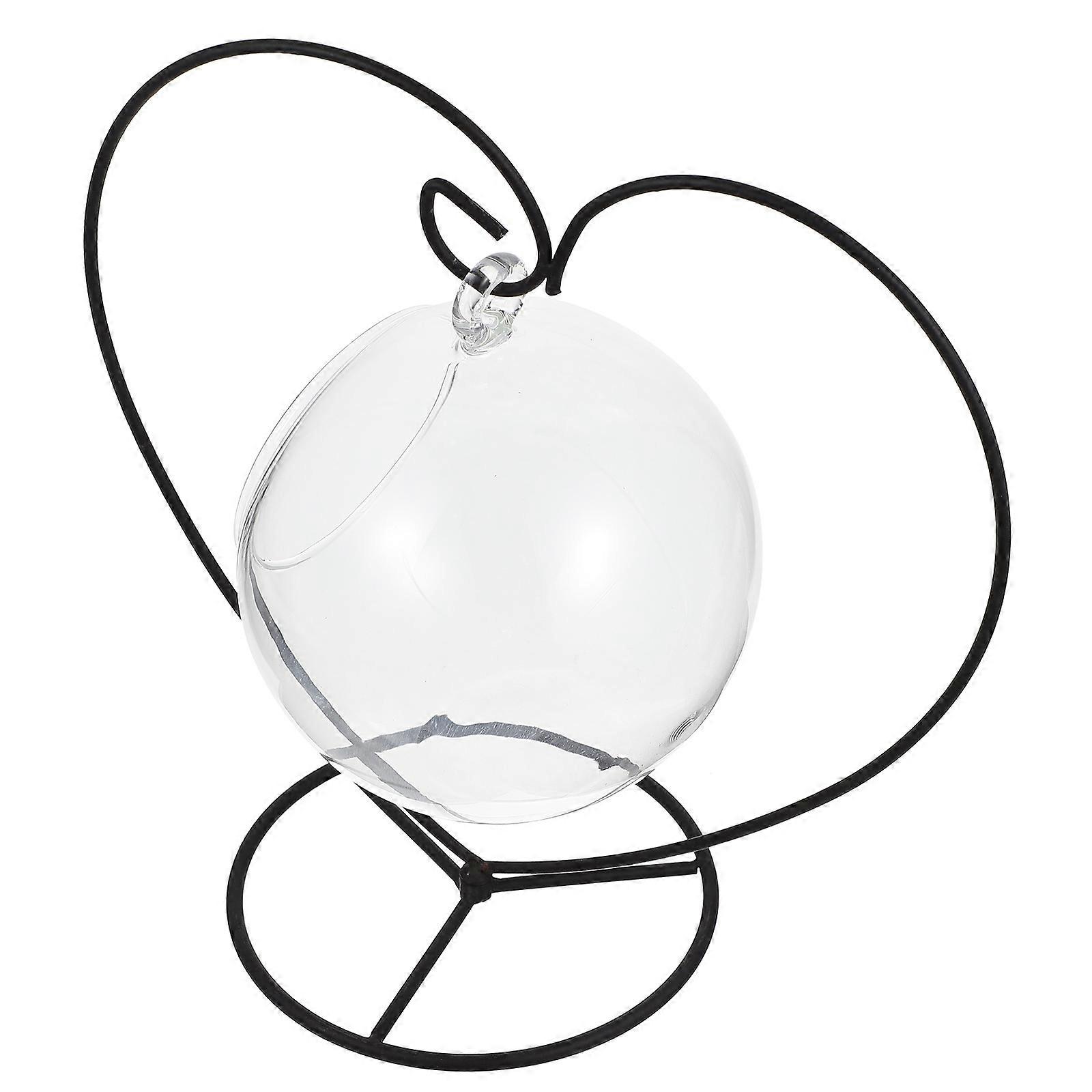 Hanging Bracket Iron Hook Stand For Microlandscape Ornament Display In Black Finish 1Set