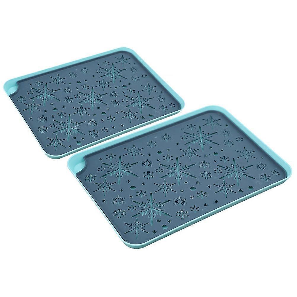 Household Drain Tray Rectangular Tea Tray for Cup Storage 2Pcs