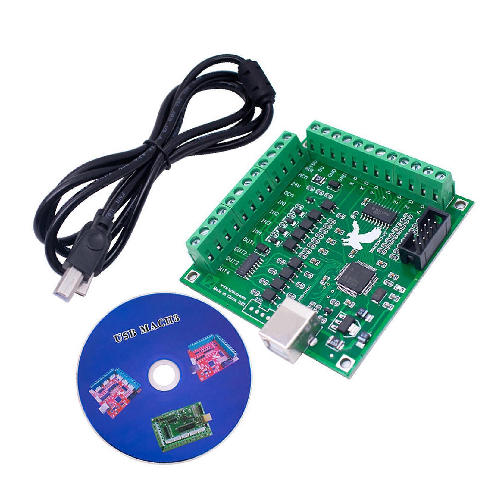 Plug Play Design USB Breakouts Board for 4 Axes Interfaces Motion Controller 100Khz High Precise Auto Features Included Multicolor
