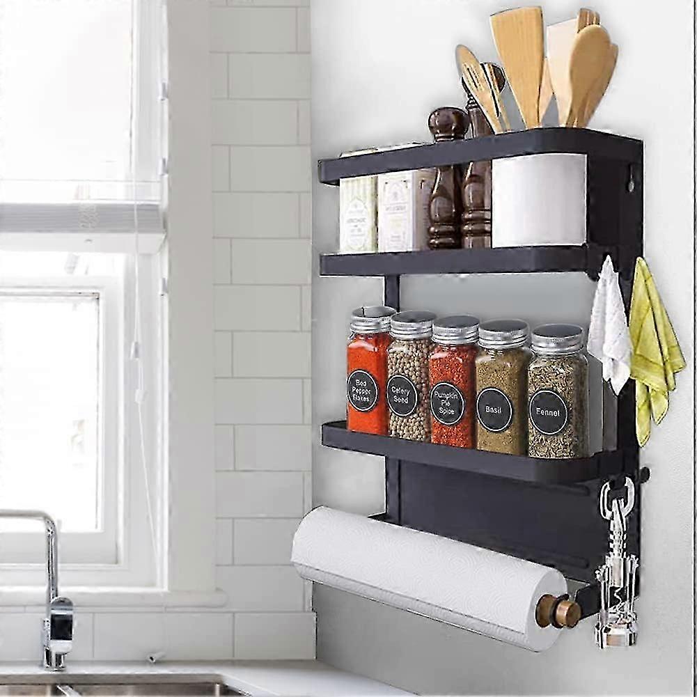 Magnetic Spice Rack for Kitchen Storage in Silver 26-27s