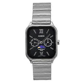 Casio Standard Analog Månefase Rustfrit Stål Sort Skive Quartz MTP-M305D-1A2V Herreur
