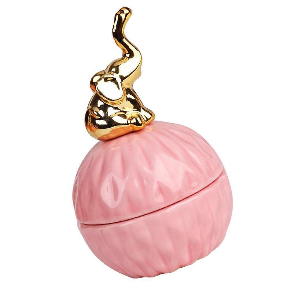 Candy Jar Ceramic Storage Container for Home Use 2Pcs Pink Design