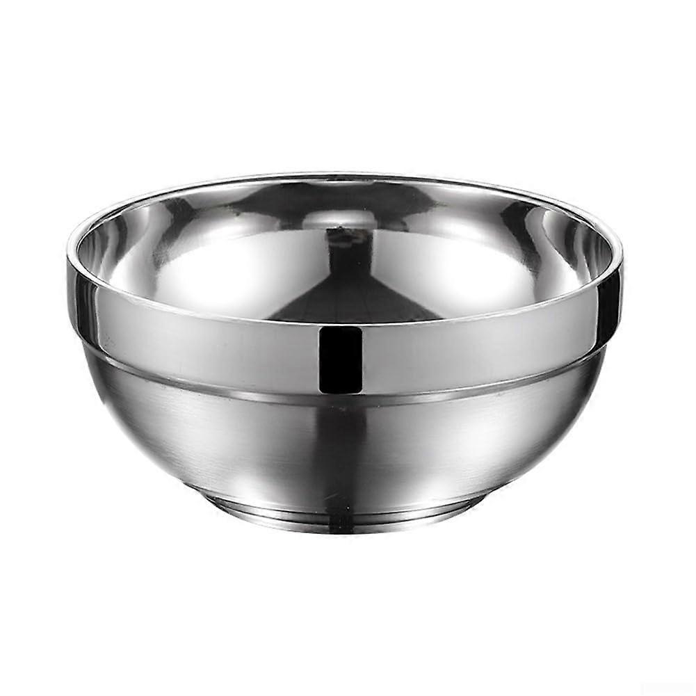 18cm Double Layer Insulated Stainless Steel Bowl, Rust Resistant, Restaurant Grade Serving