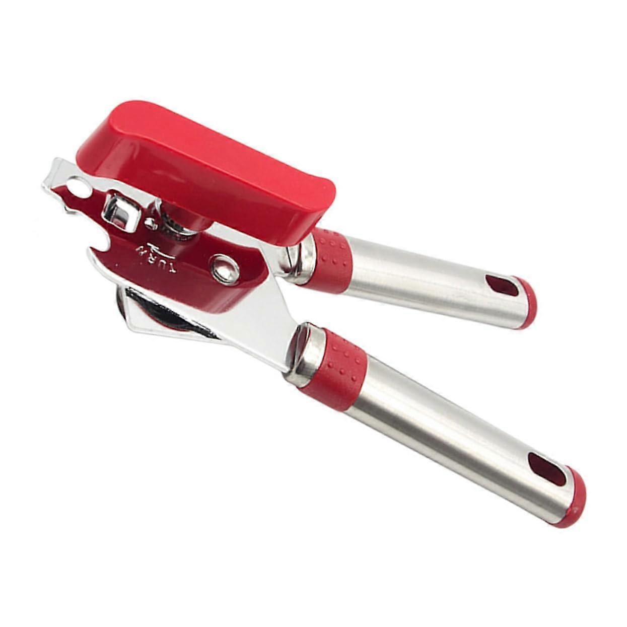 Manual Can Opener Stainless Steel with Large Turn Knob Ergonomic Handle Smooth Edge Multi Function