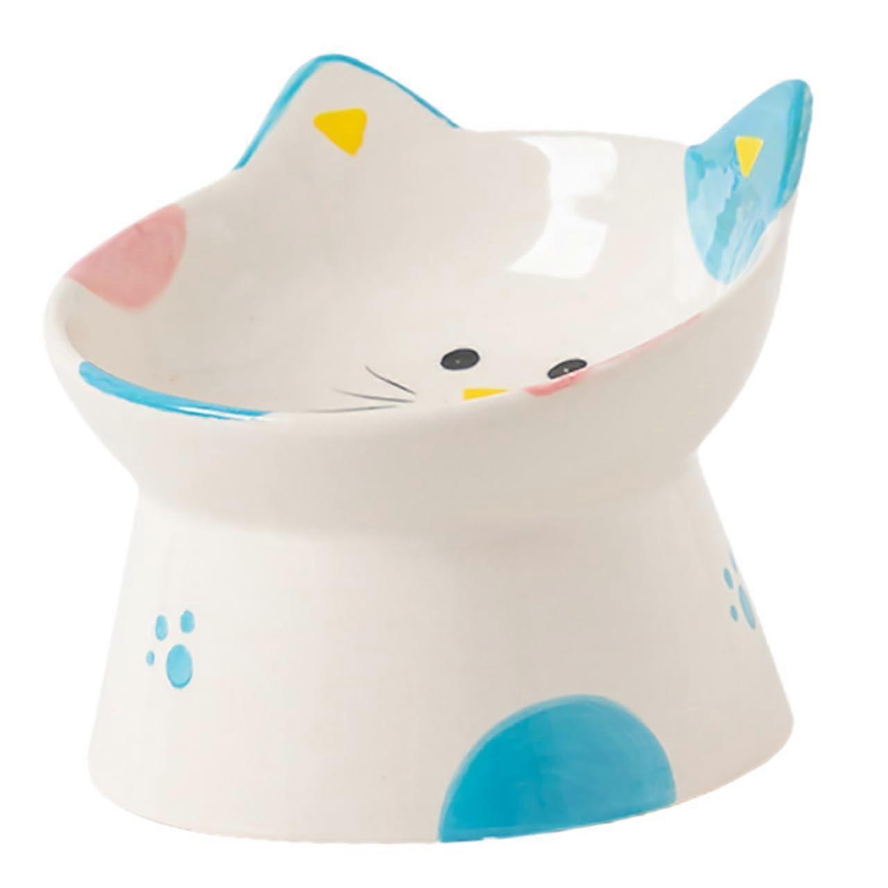 Ceramic Elevated Cat Bowl with Tilted Ergonomic Design and NonSlip  Base for Comfortable Eating