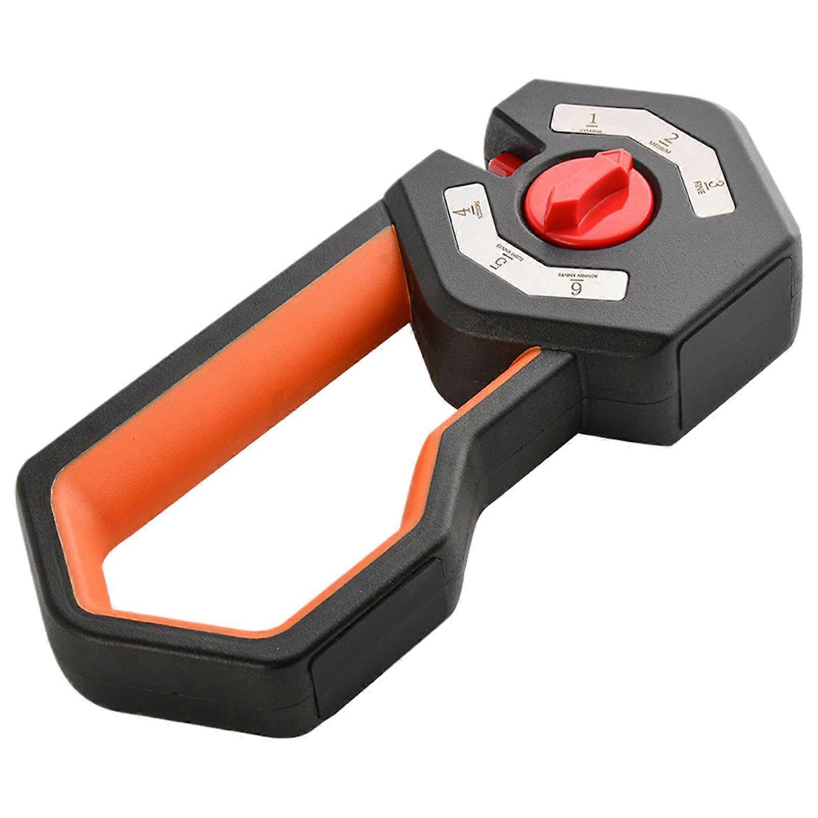 Knife and Scissor Sharpener with Adjustable Angle, 6Stage Manual Sharpener, NonSlip Handle